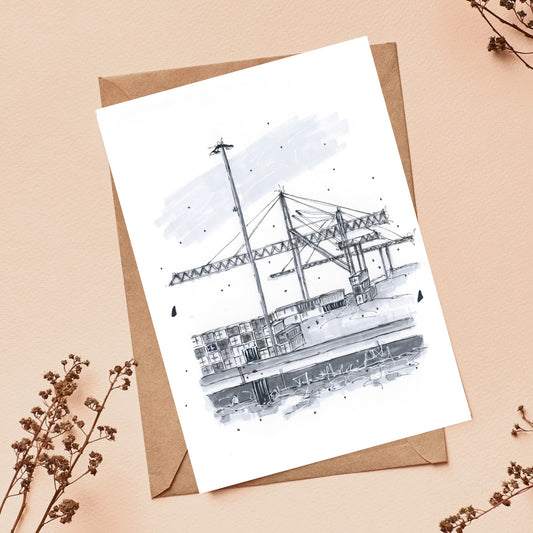 DTS0033-FairviewCoveContainerTerminal-Halifax-StorefrontSketch_GreetingCardwithEnvelope_DowntownSketcher_WynandvanNiekerk