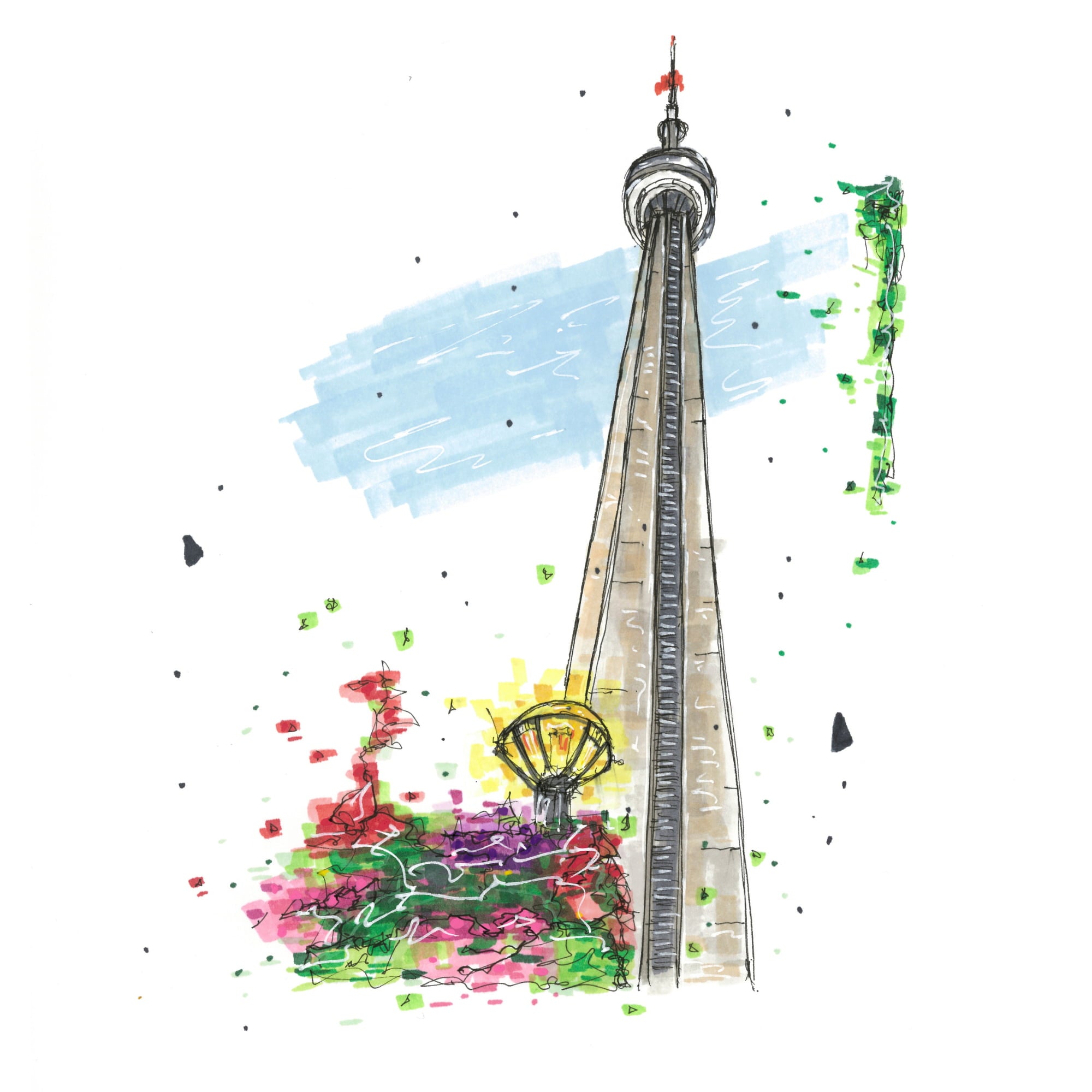 Buy CN Tower Toronto Canada Line Art Drawing City Scene Online in India   Etsy