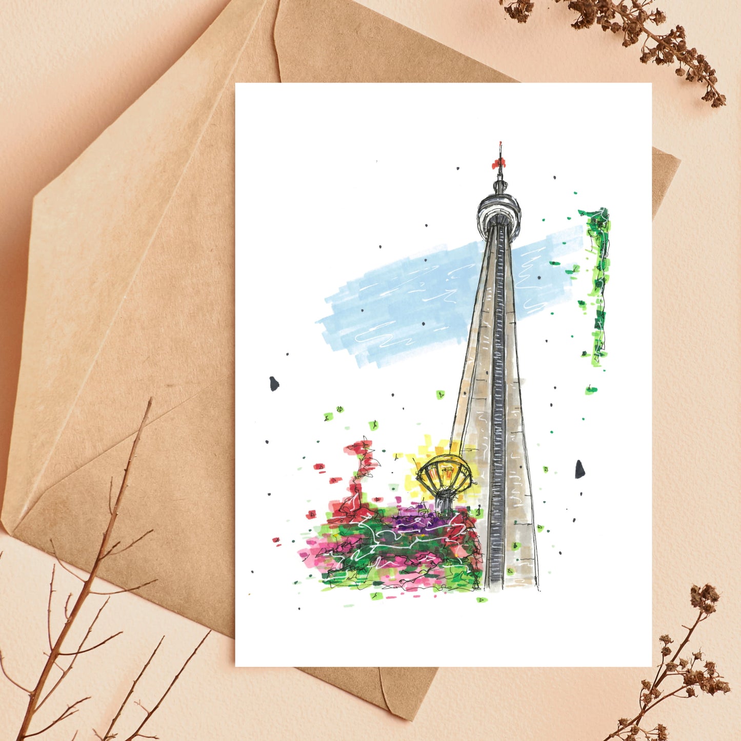 CN Tower, Toronto - Greeting Card with Envelope