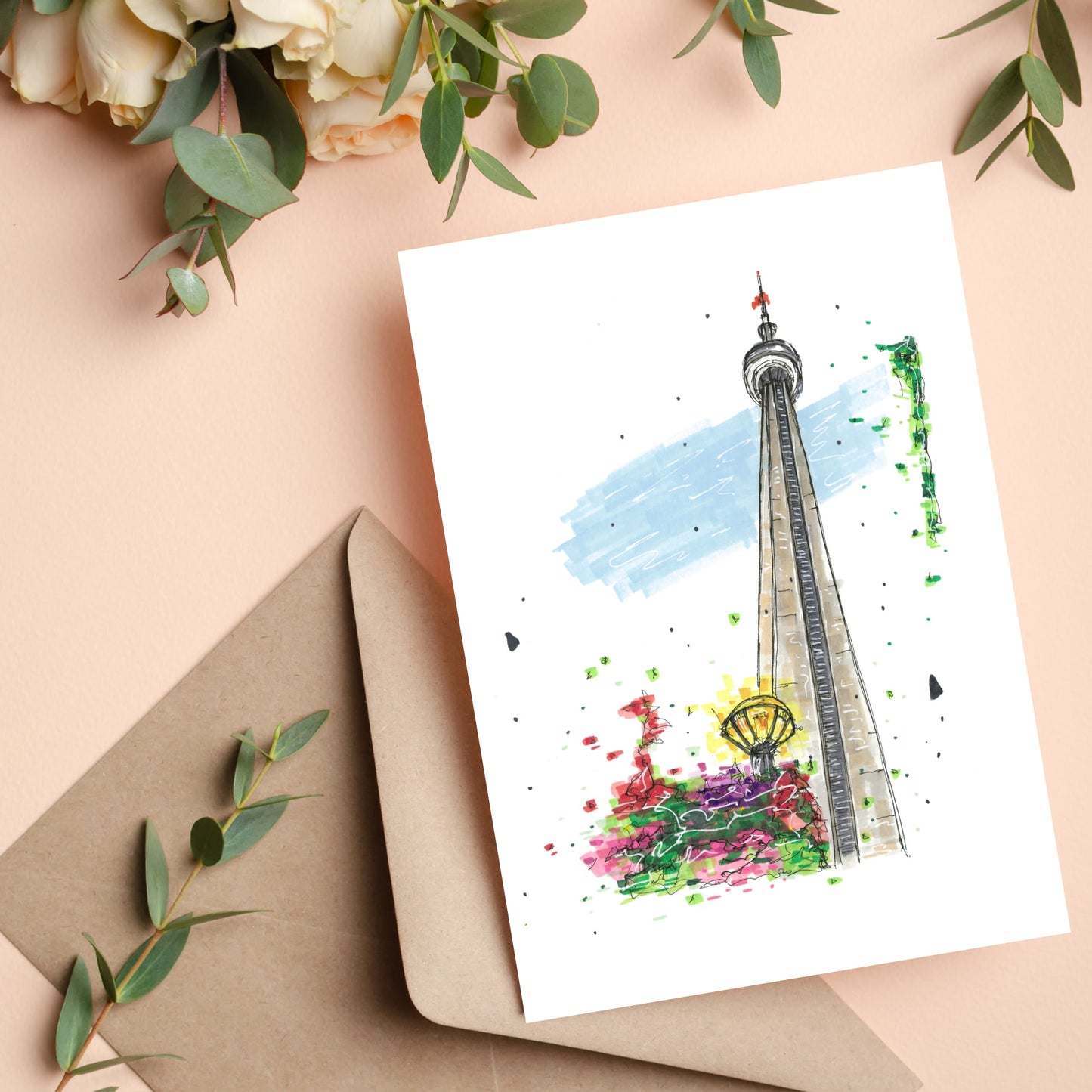 CN Tower, Toronto - Greeting Card with Envelope