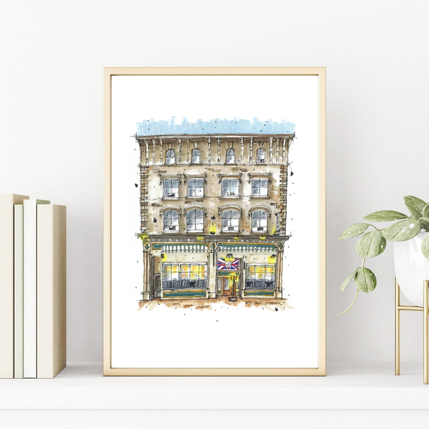 DTS0044 - Split Crow Pub, Halifax, Architectural Sketch, Corner Shop, Art print, DowThe Split Crow Pub, Halifax, Nova Scotia, Print, Downtownsketcher, Wynand van Niekerk,  DTS0044ntown Sketcher, Wynand van Niekerk