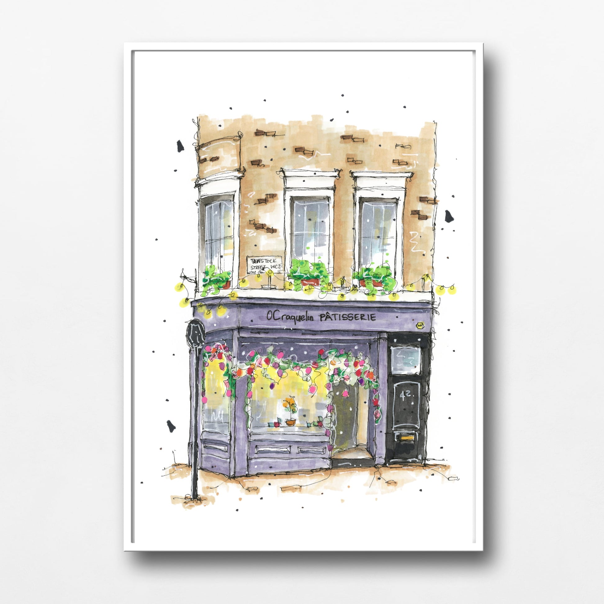 OCraquelin Patisserie, London, United Kingdom, Print, Downtownsketcher, Wynand van Niekerk,  DTS0047