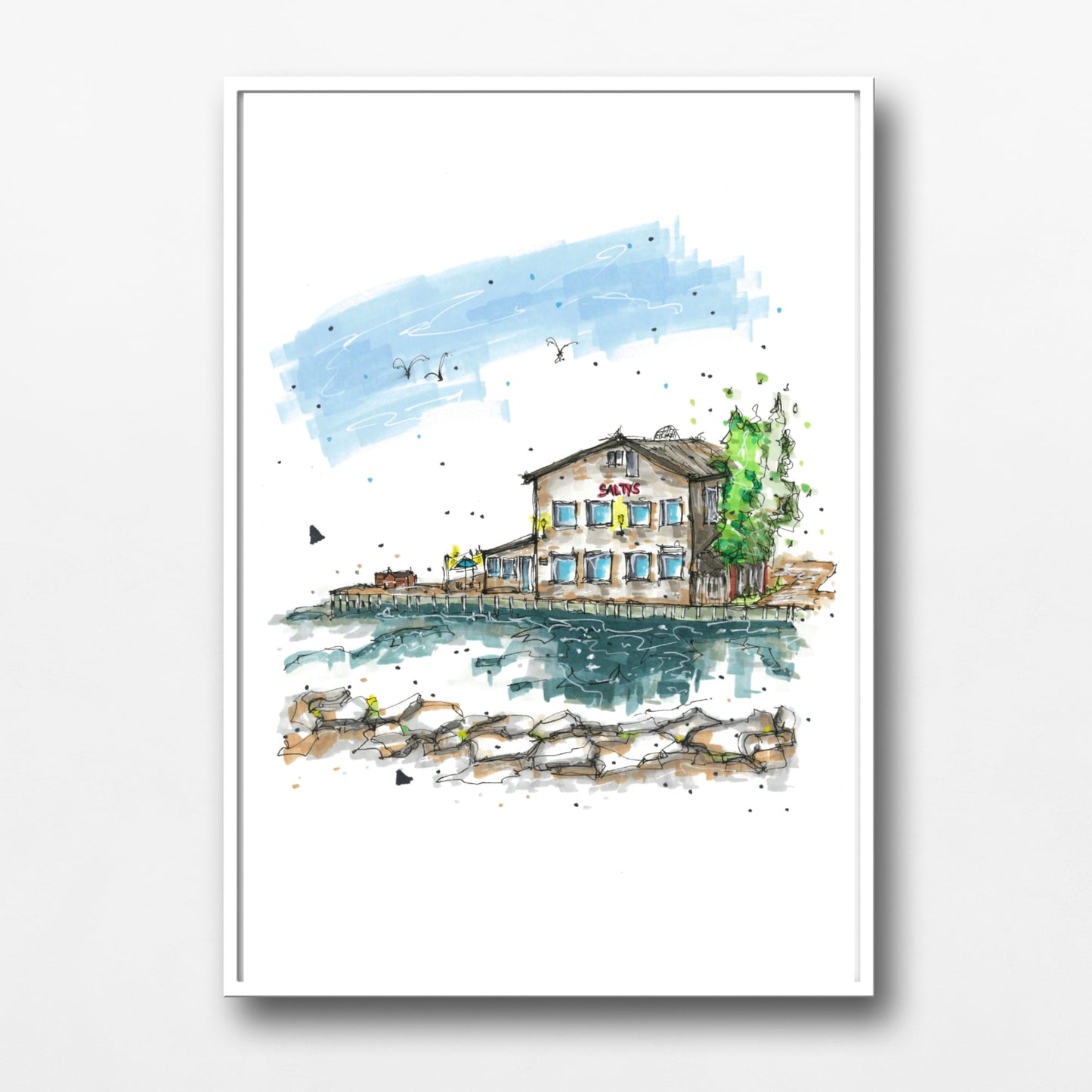 Salty’s Restaurant, Halifax, Nova Scotia, Print, Downtownsketcher, Wynand van Niekerk, DTS0048