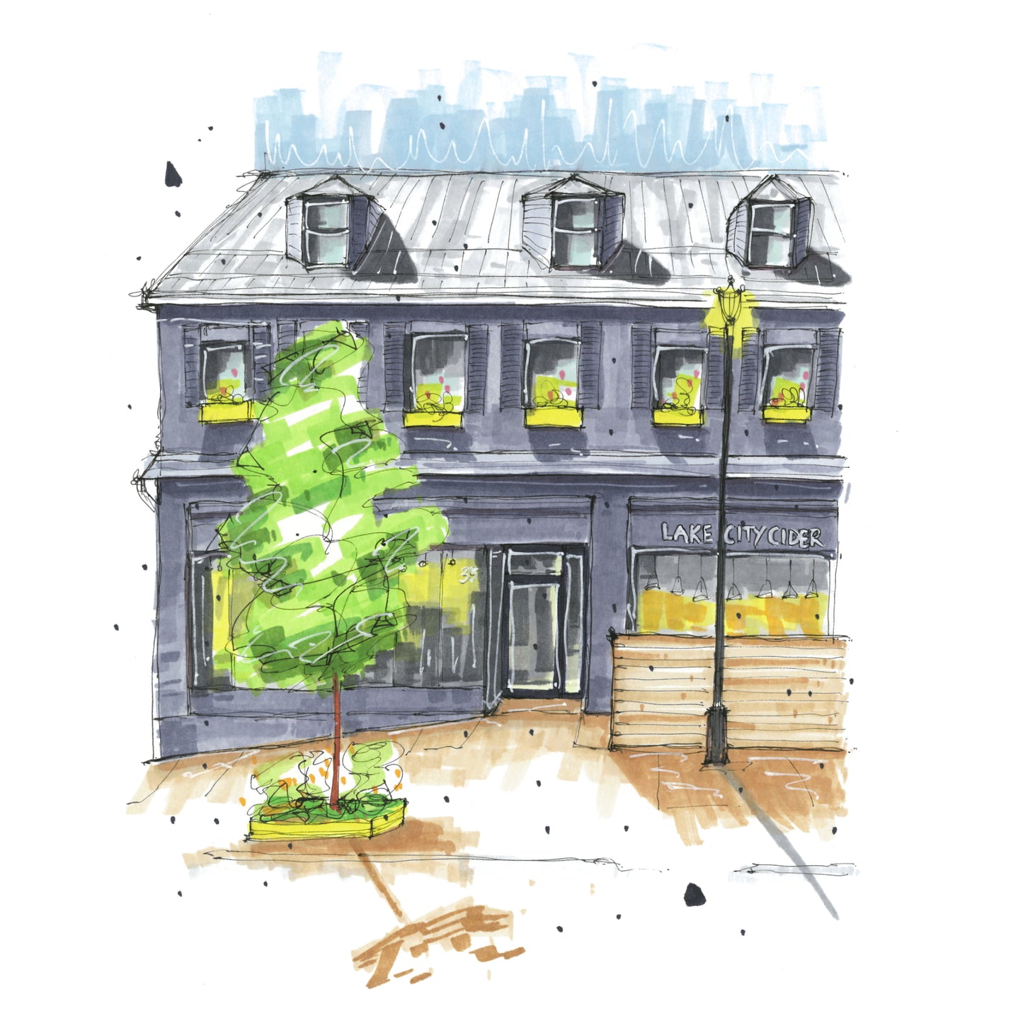 Lake City Cider, Dartmouth, Nova Scotia, Print, Downtownsketcher, Wynand van Niekerk, DTS0064