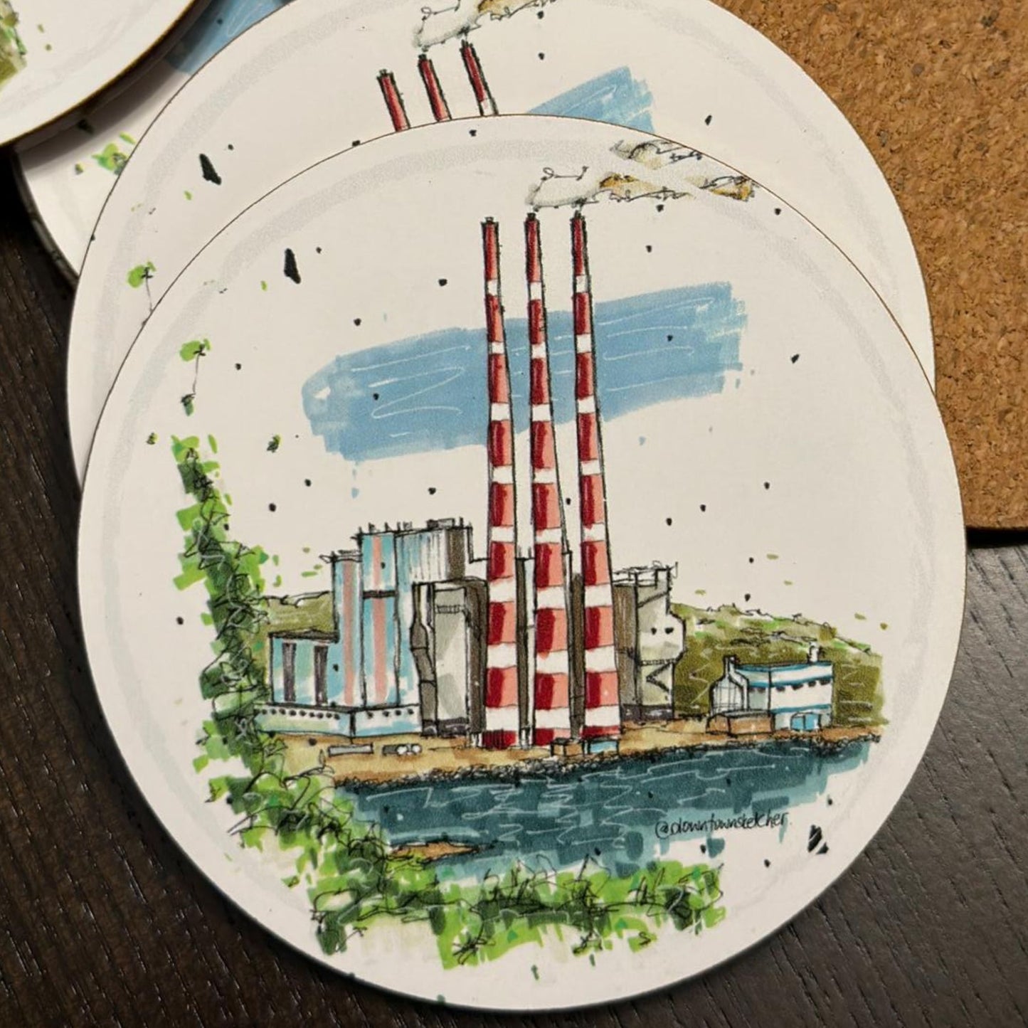 DTS0062 - Tufts Cove Generating Station Colour - Downtown Coasters by Downtown Sketcher