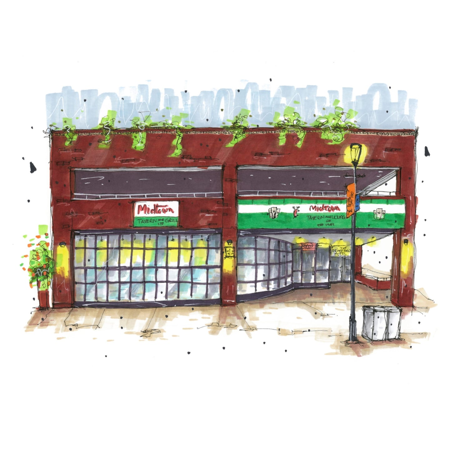 DTS0066 - Midtown Tavern, Art Print - Artwork Print Sketch 2 - Downtown Sketcher