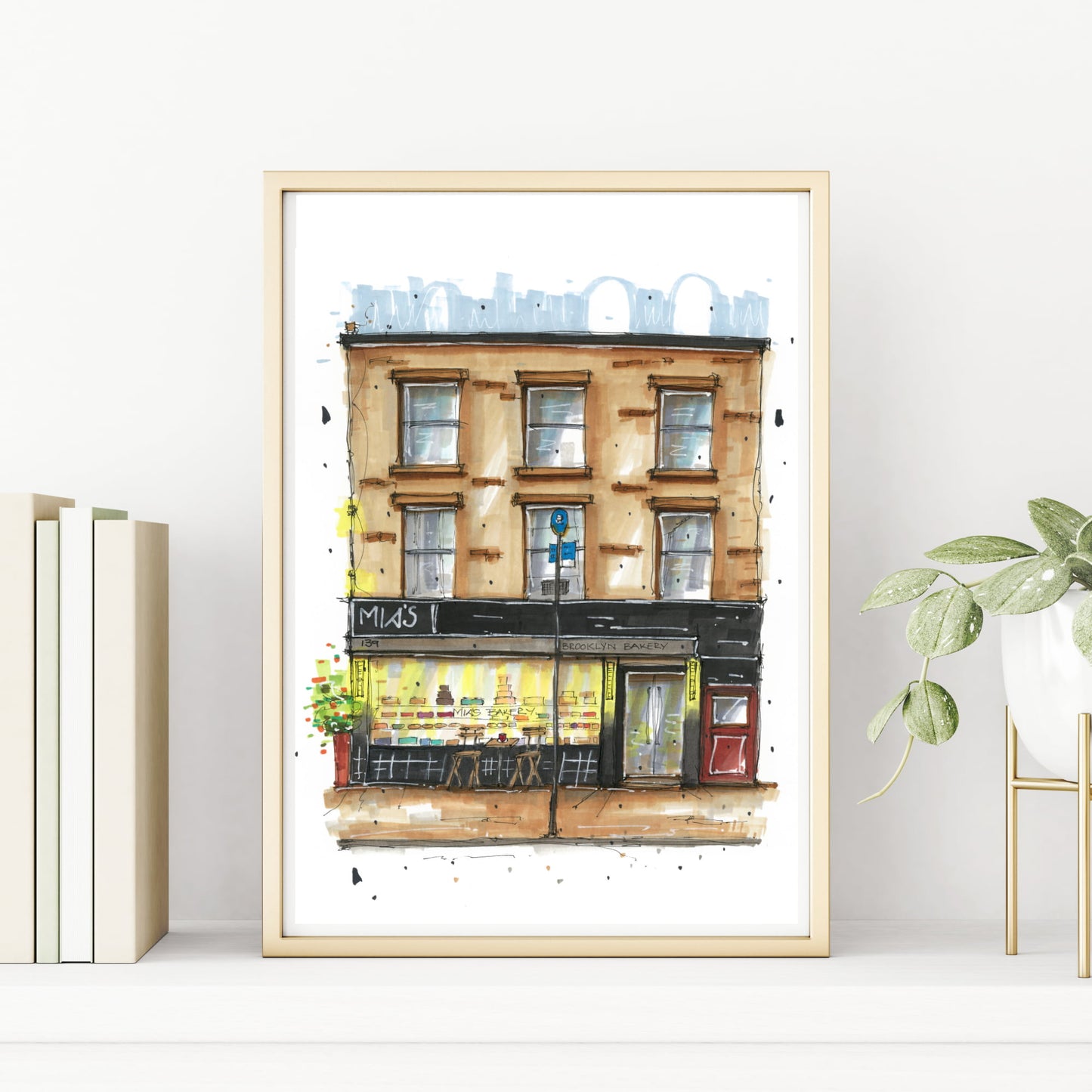 DTS0069 - Mia's Brooklyn Bakery, Art Print - Artwork Print Sketch 2 - Downtown Sketcher (3)