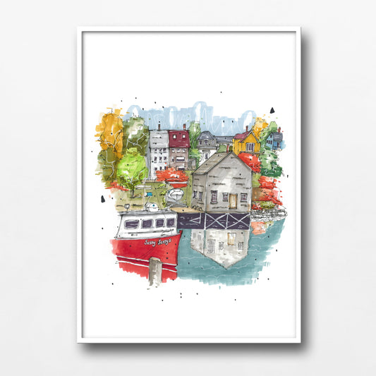 DTS0070 - Sassy Lassy Lunenburg, Art Print - Artwork Print Sketch 2 - Downtown Sketcher (3)