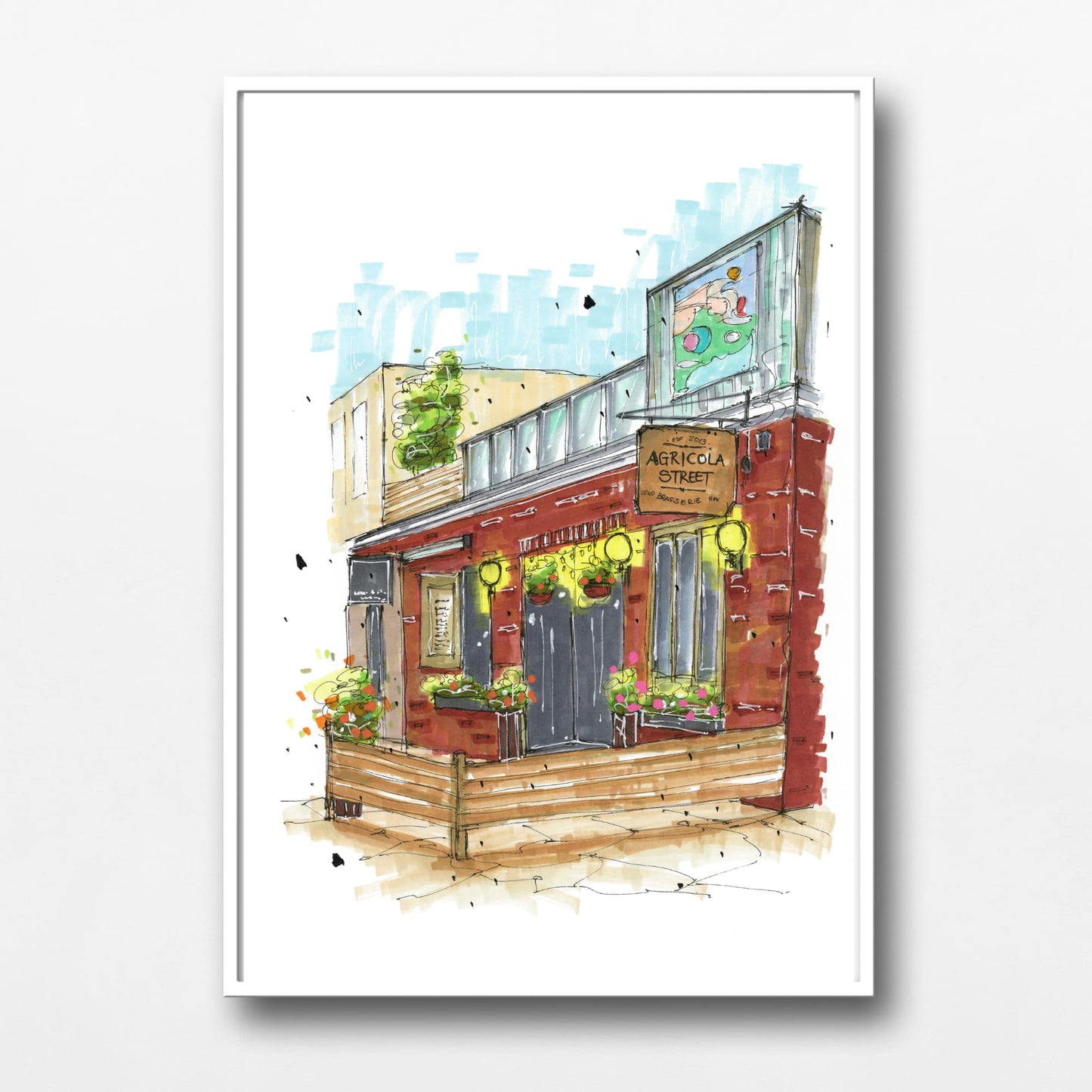 DTS0101 - Agricola Street Brasserie, Print, Downtownsketcher, Wynand van Niekerk, DTS0087