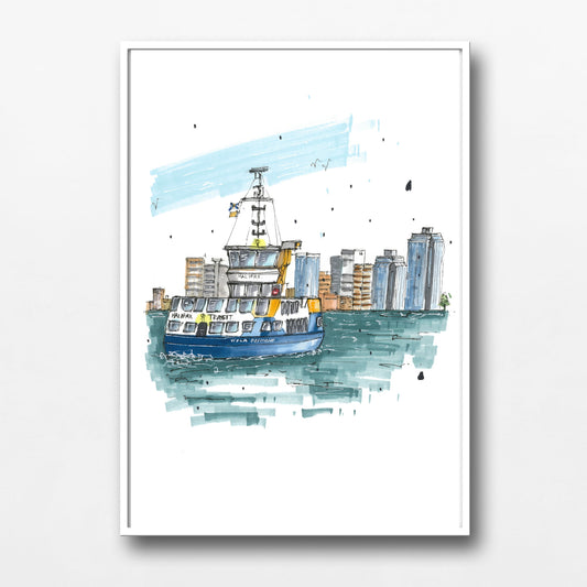 DTS0105 - Halifax Ferry, Print, Downtownsketcher, Wynand van Niekerk, DTS0087