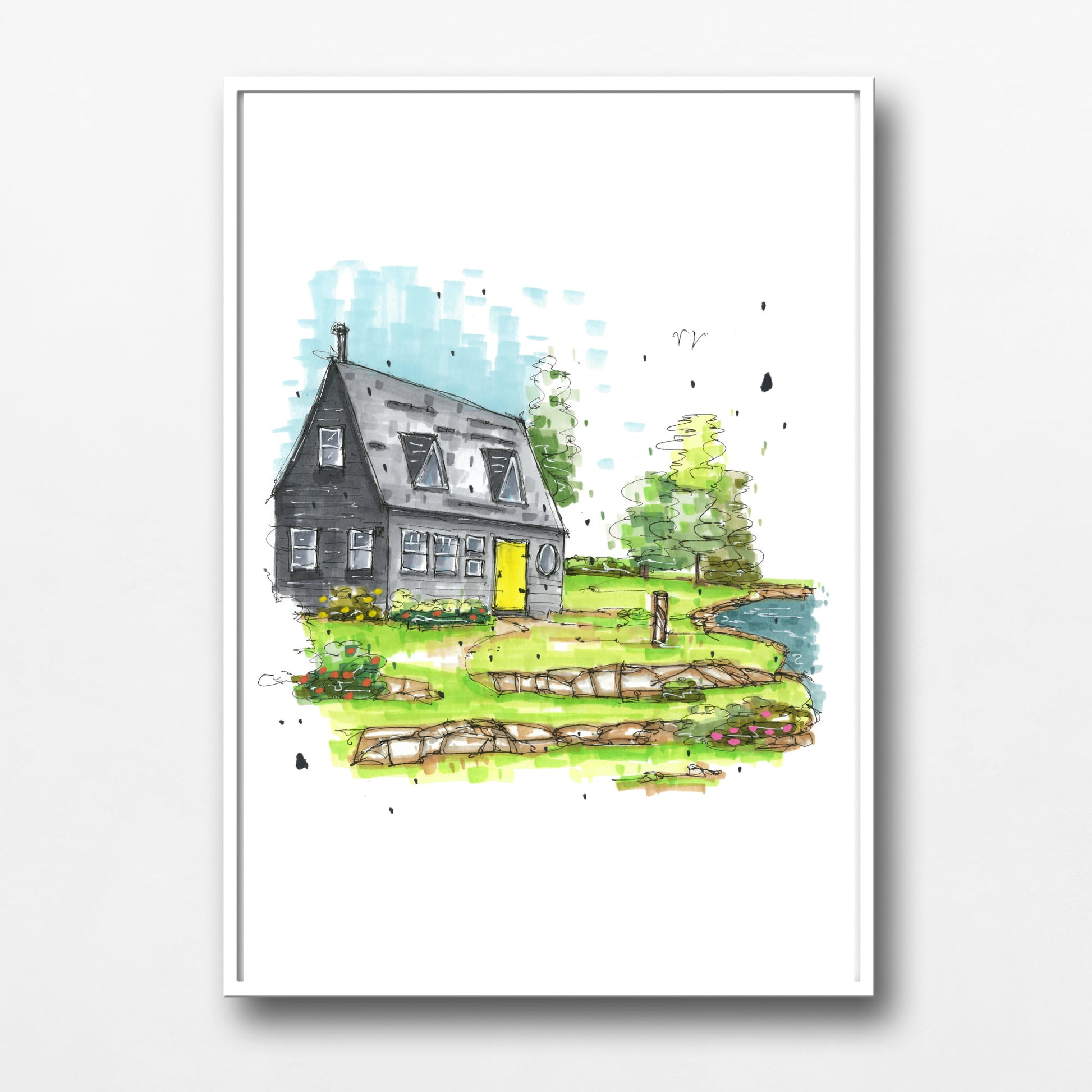 DTS0108 - House Justin's Friends, Print, Downtownsketcher, Wynand van Niekerk, DTS0087