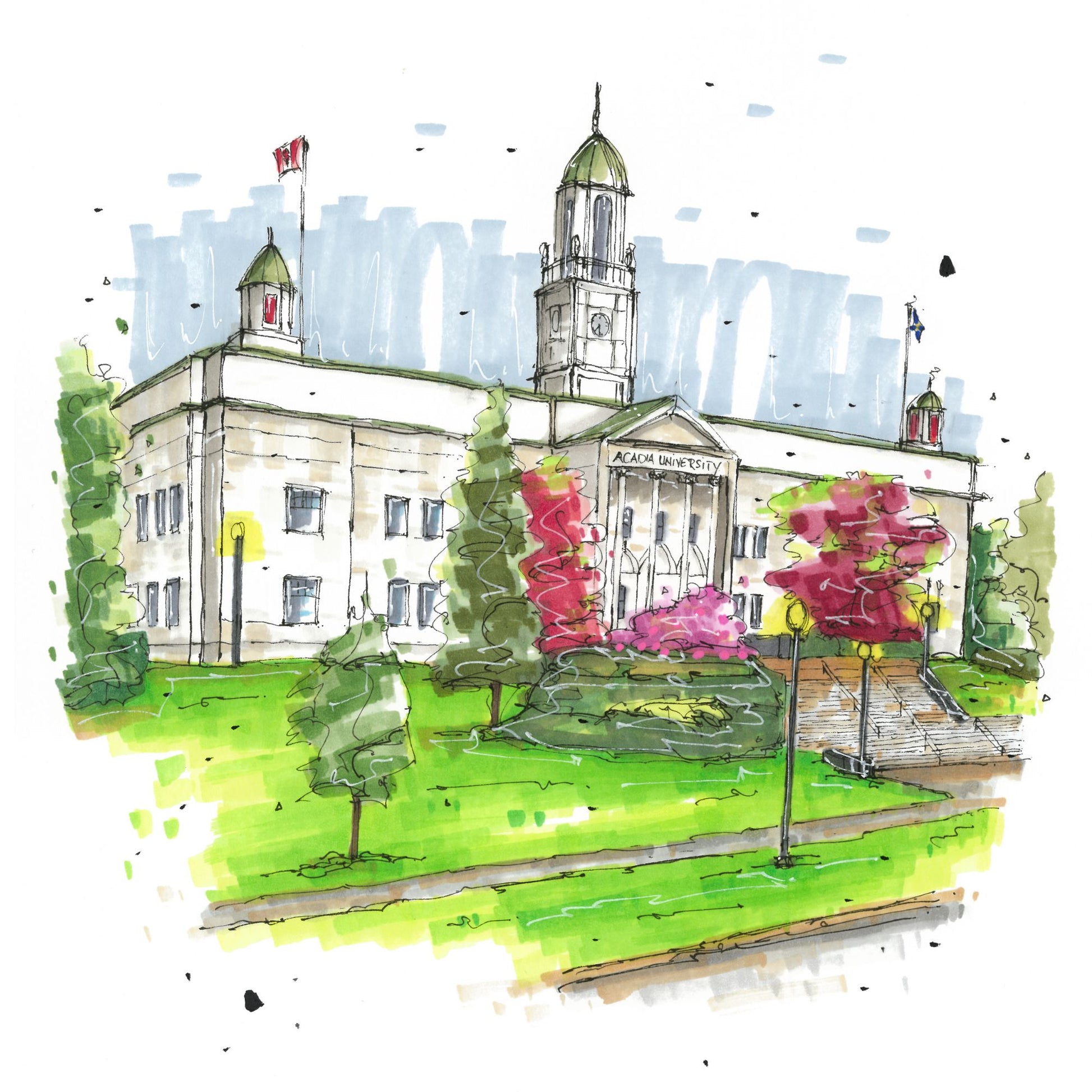 DTS0113 Arcadia University Wolfville - Downtown Coasters by Downtown Sketcher