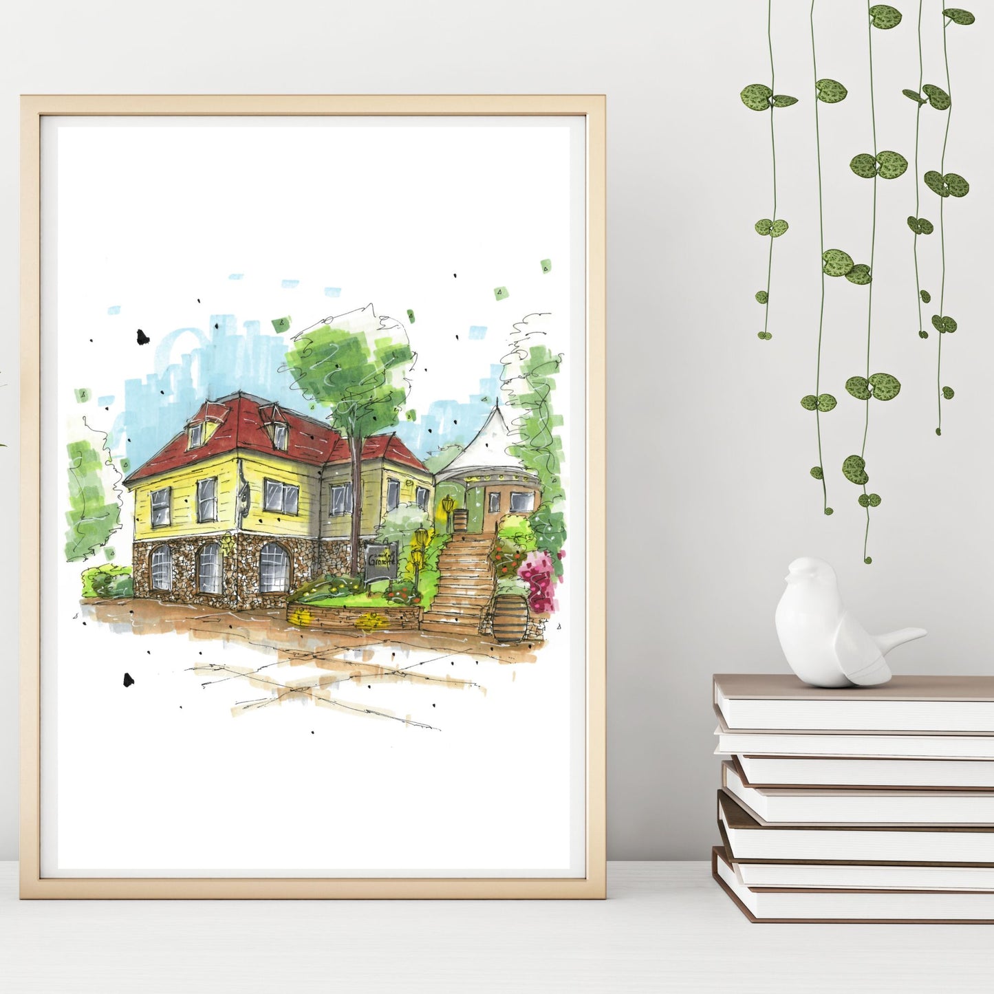 DTS0118 Domaine de Grand Pré Wines, Wolfville, Nova Scotia, Print, Downtown Sketcher, Wynand van Niekerk, DTS0087
