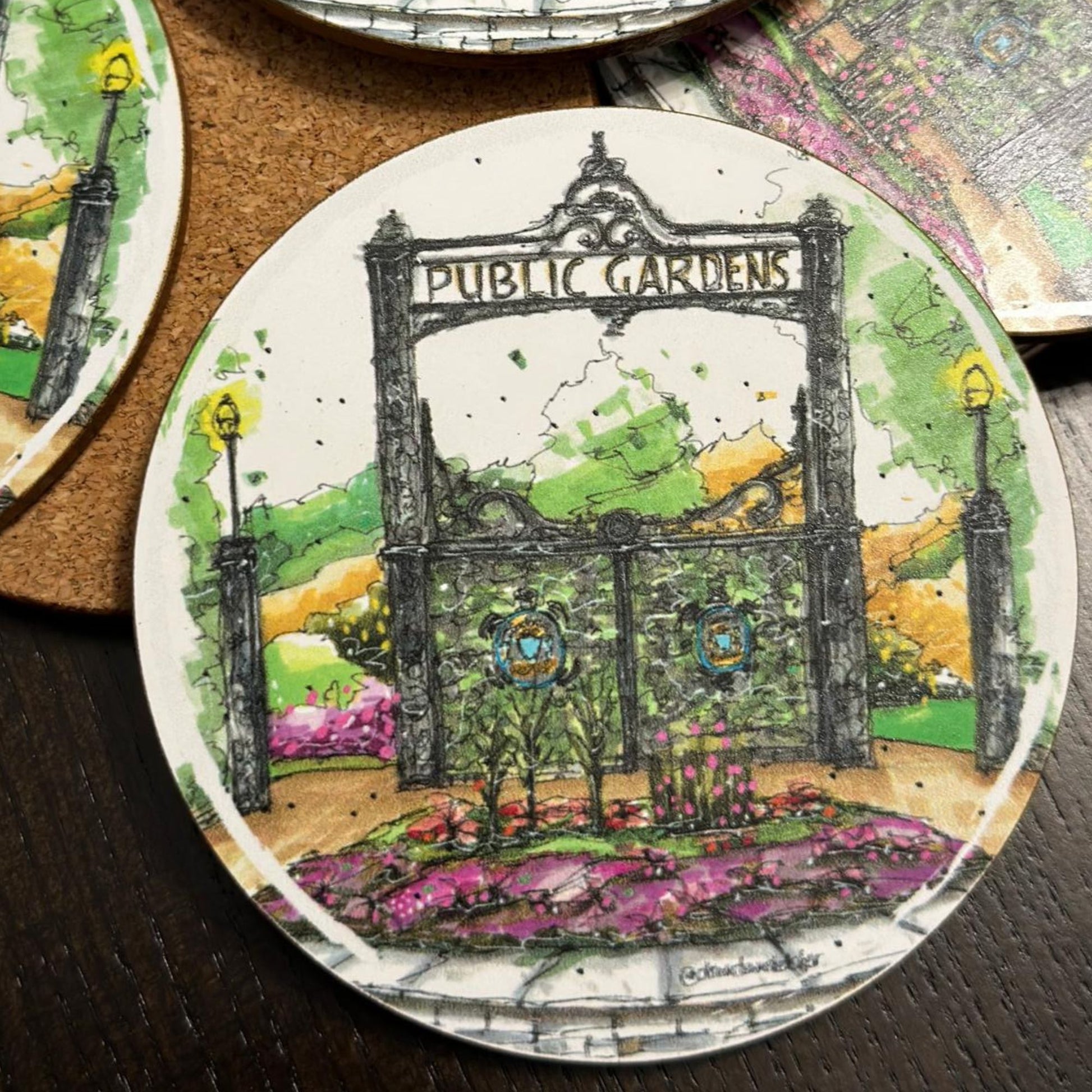 DTS0123 Halifax Public Gardens - Downtown Coasters by Downtown Sketcher