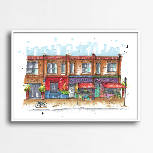 DTS0130 Black Market Boutique Halifax, Print, Downtown Sketcher, Wynand van Niekerk