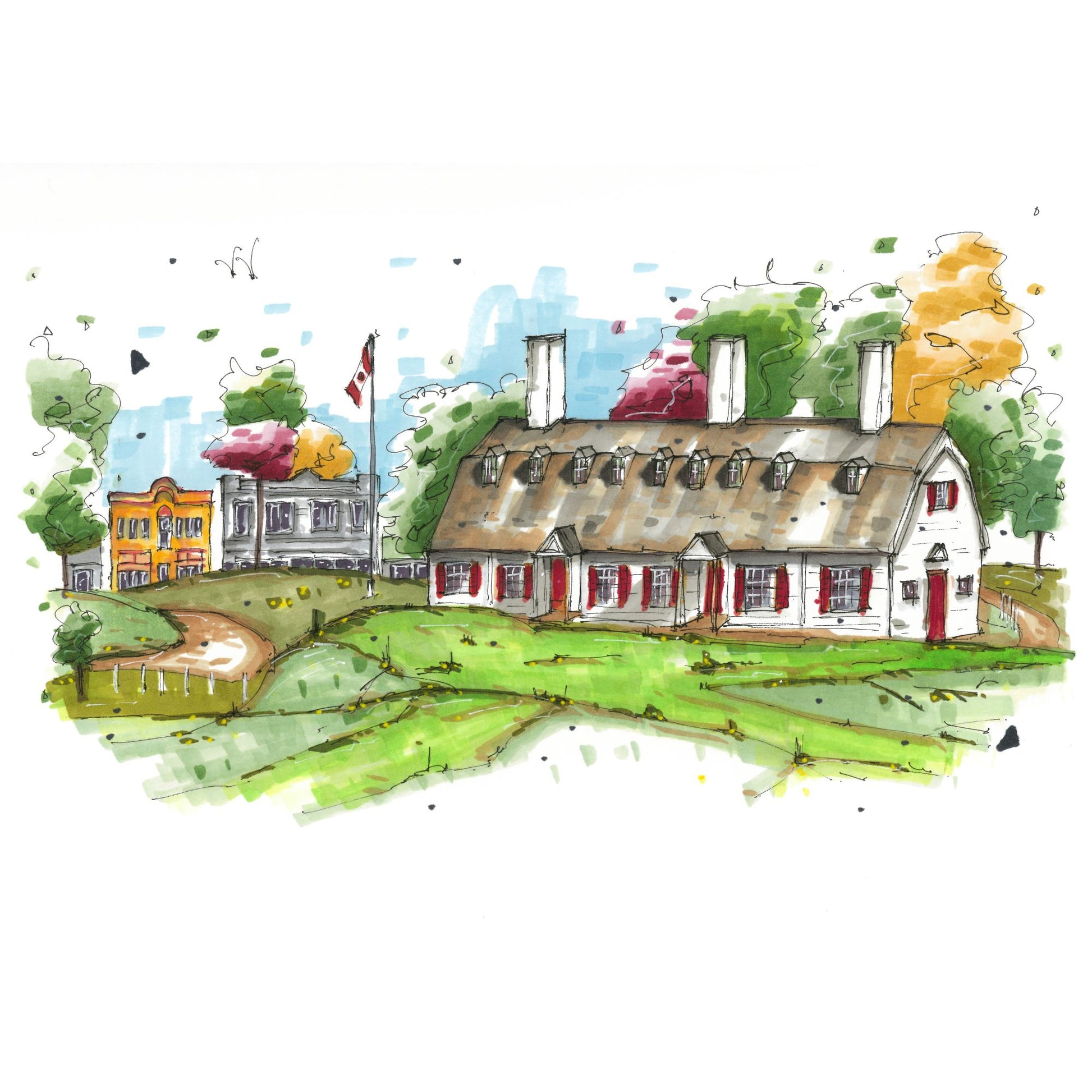 DTS0138 Fort Anne National Historic Site Annapolis Royal, Print, Downtown Sketcher, Wynand van Niekerk