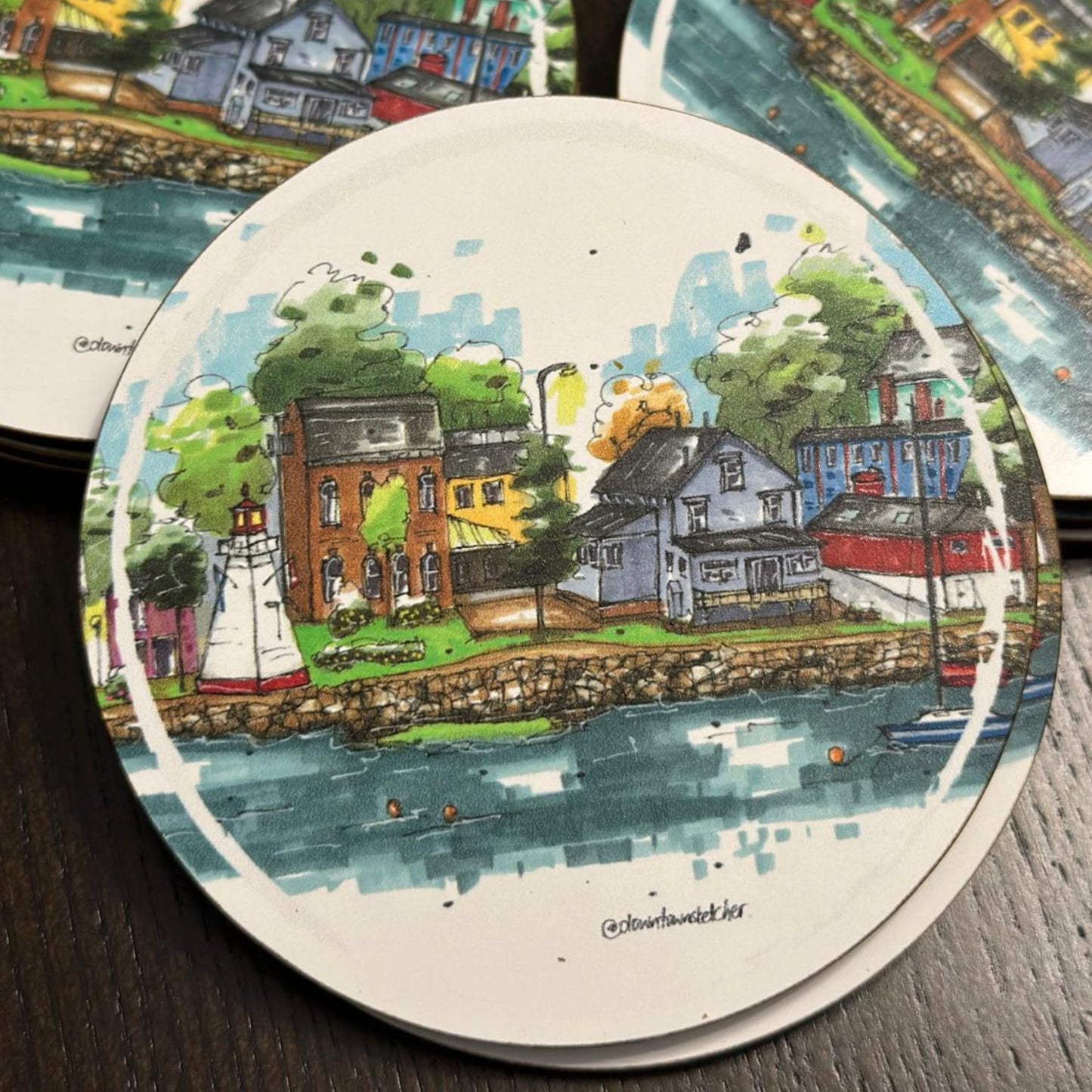 DTS0139 Annapolis Royal Waterfront, The Cradle of our Nation - Downtown Coasters by Downtown Sketcher