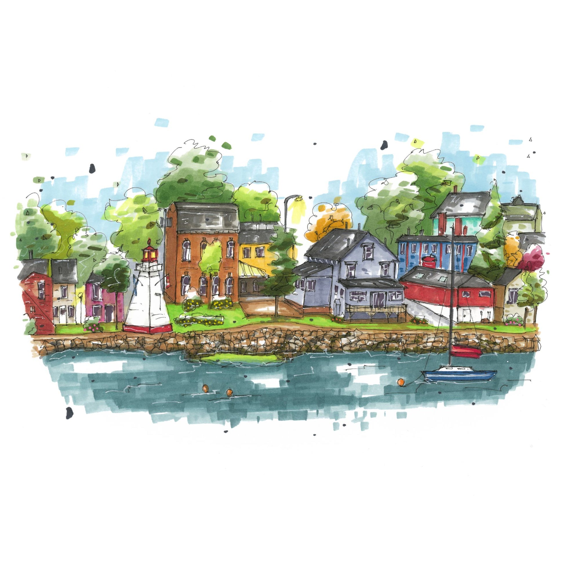 DTS0139 Annapolis Royal Waterfront, The Cradle of our Nation - Downtown Coasters by Downtown Sketcher