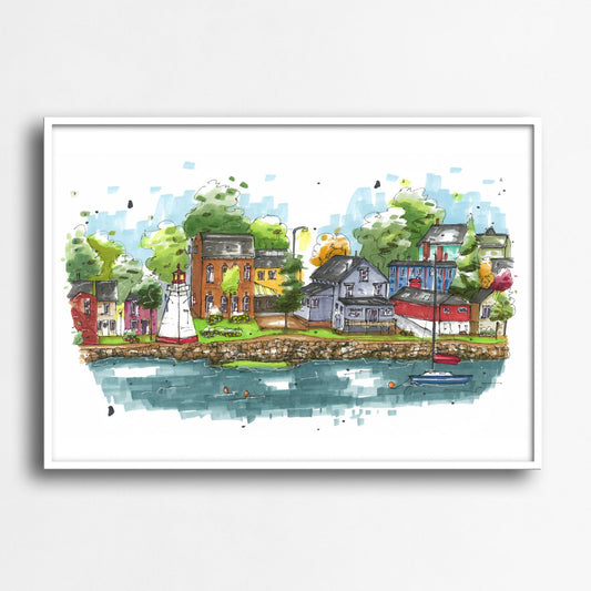 DTS0139 Annapolis Royal Waterfront, The Cradle of our Nation, Print, Downtown Sketcher, Wynand van Niekerk