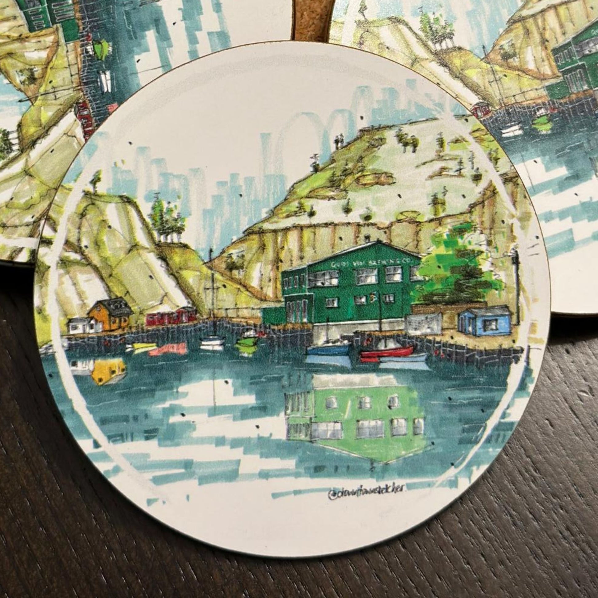 DTS0145 Quidi Vidi Brewery Newfoundland - Downtown Coasters by Downtown Sketcher