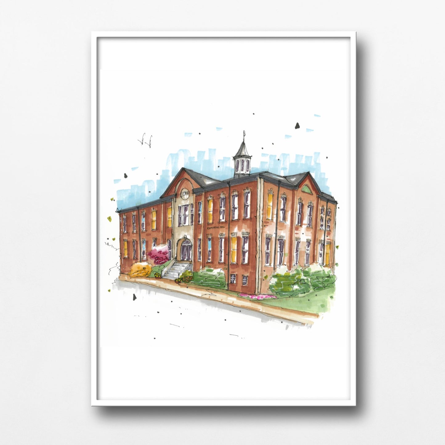 DTS0149 Cumming Hall, Dalhousie University, Truro, Print, Downtown Sketcher, Wynand van Niekerk