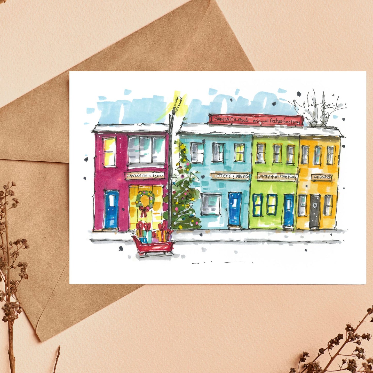 Santa's Festive Factory in Queen Street Heritage Properties, Halifax - Downtown Sketcher
