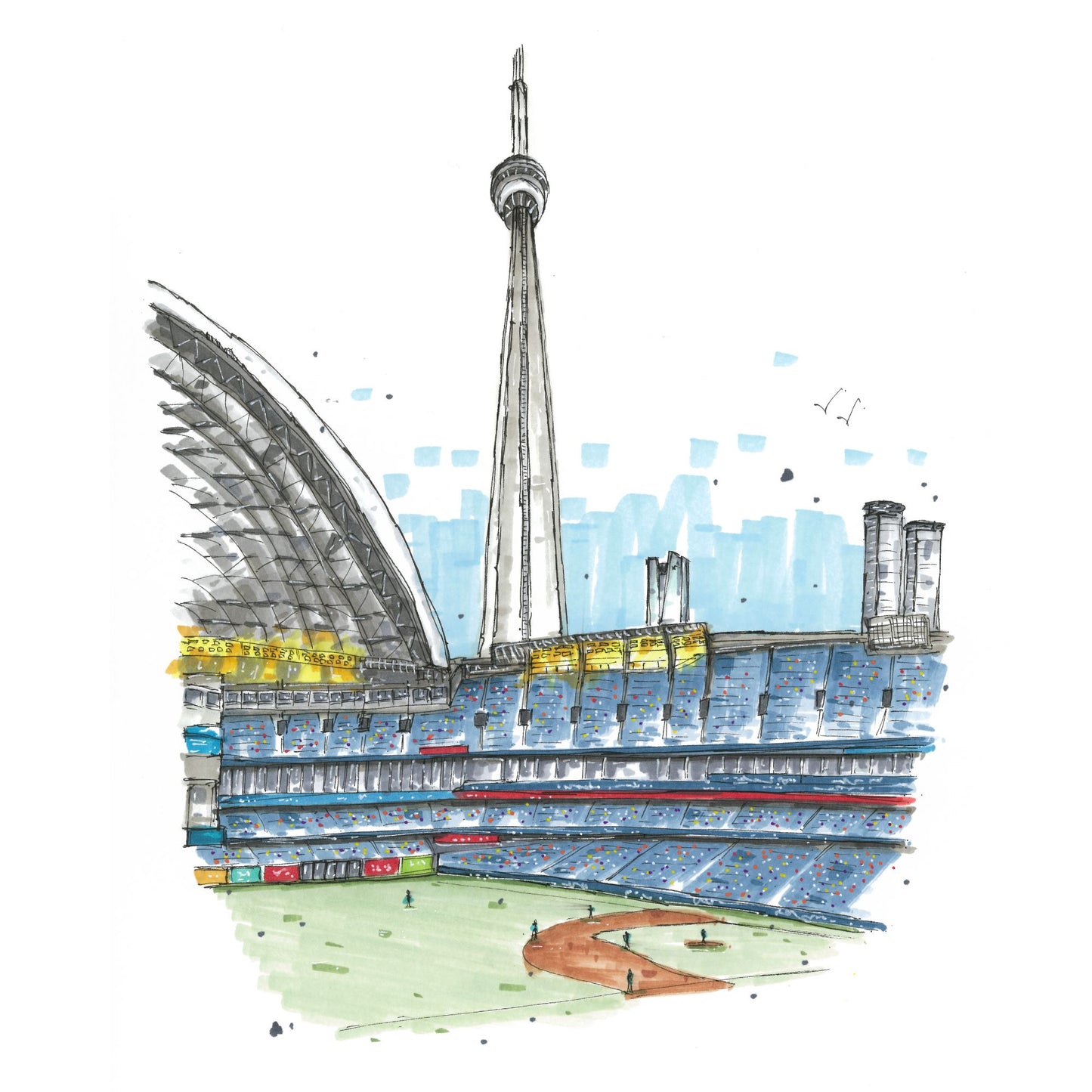 DTS0176 Ballgame at the Rogers Centre, Toronto - Downtown Sketcher