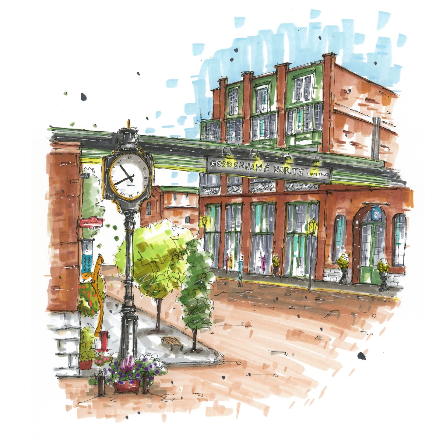 DTS0179 The Distillery Historic District, Toronto - Downtown Coasters by Downtown Sketcher