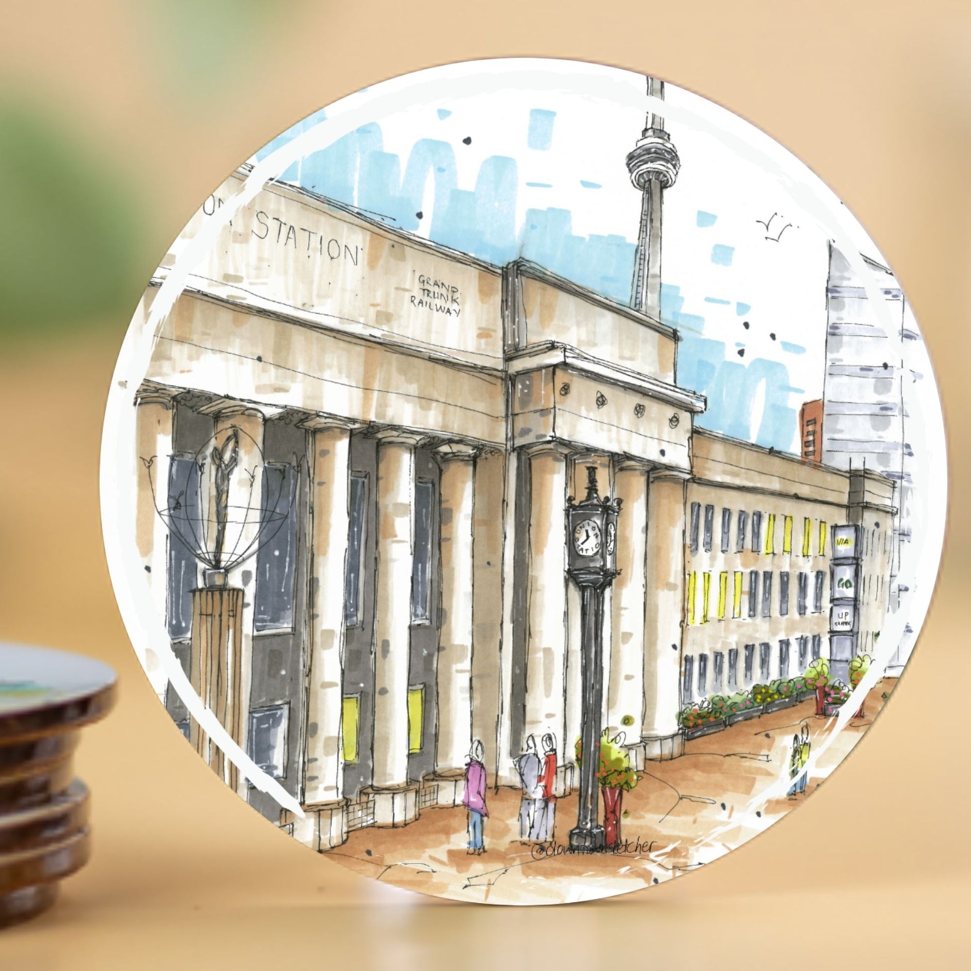 DTS0181 Union Station Toronto - Downtown Coasters by Downtown Sketcher