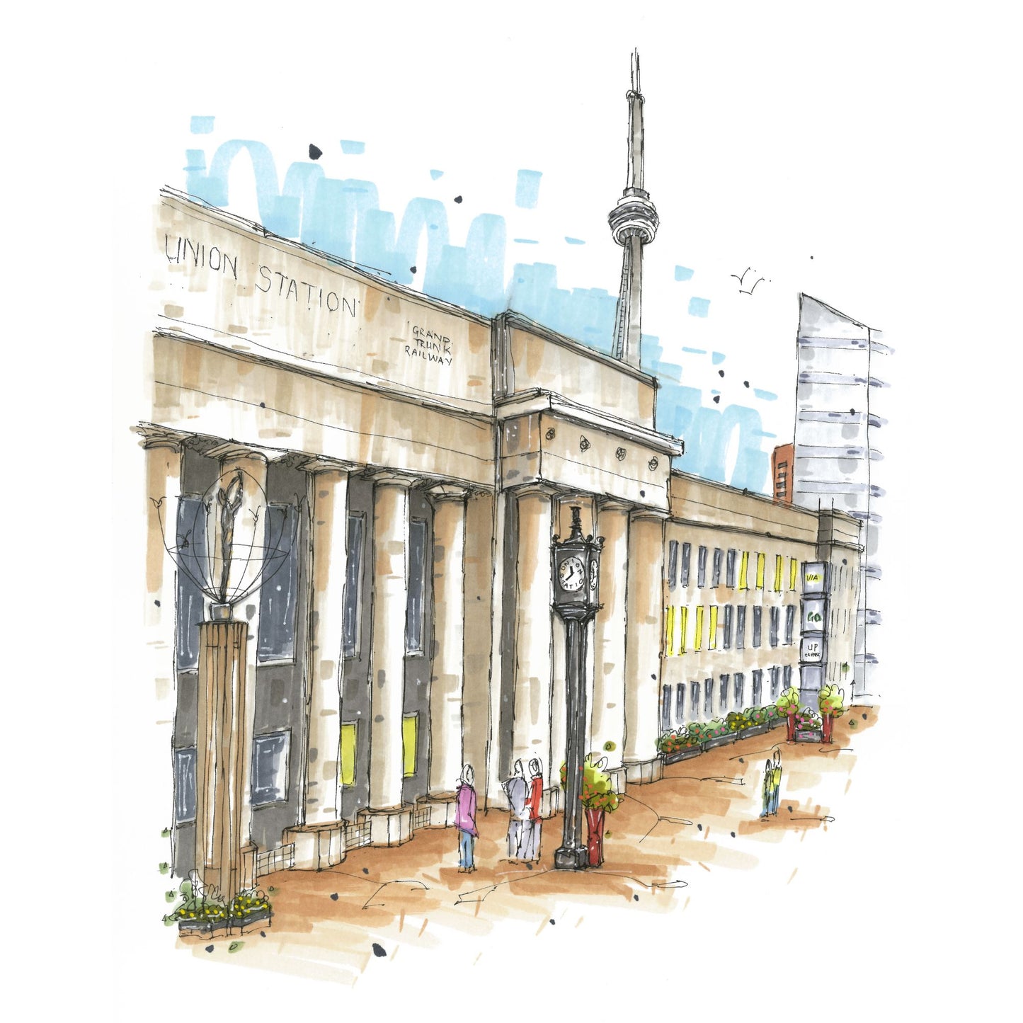 DTS0181 Union Station Toronto - Downtown Coasters by Downtown Sketcher