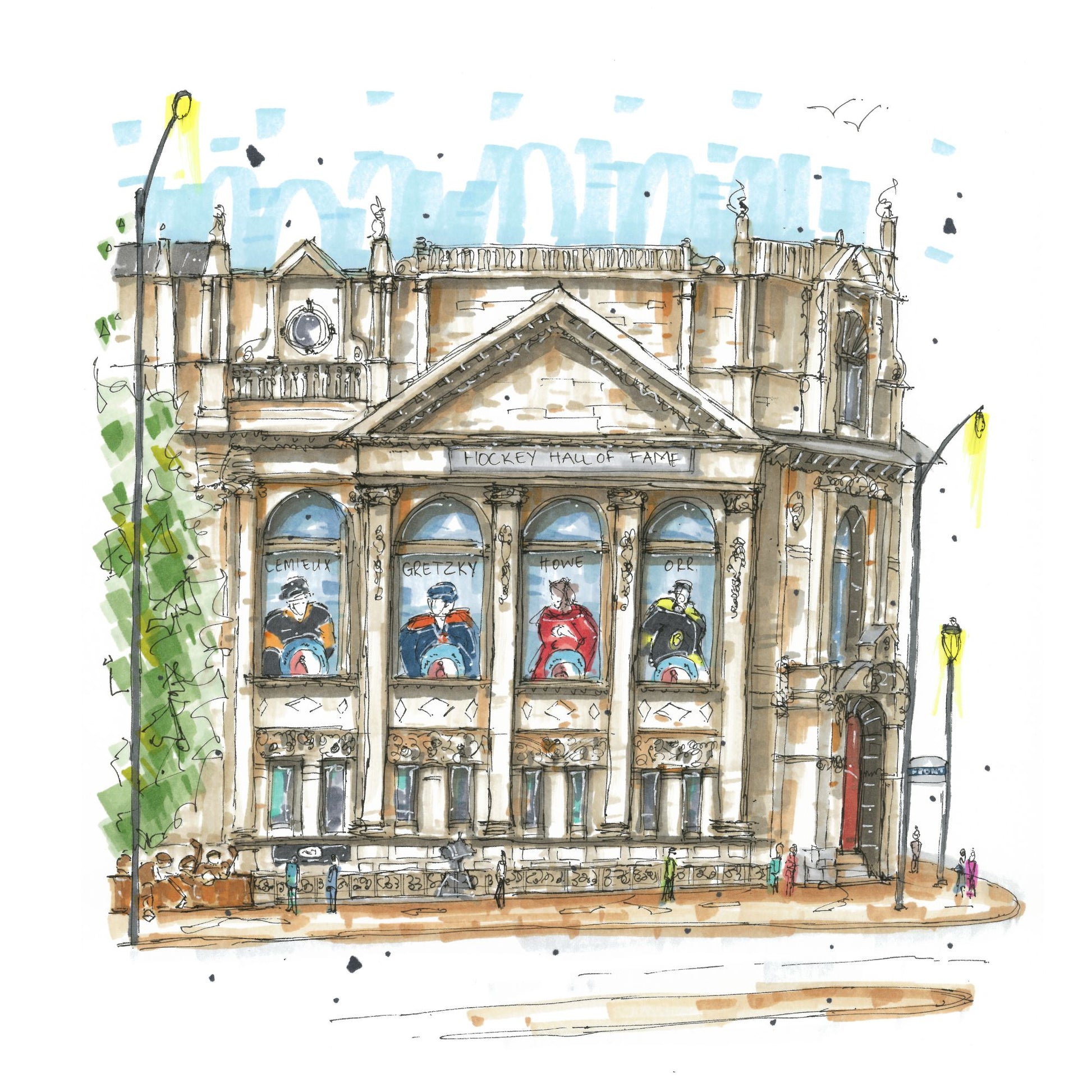 DTS0185 Hockey Hall of Fame, Toronto - Downtown Coasters by Downtown Sketcher