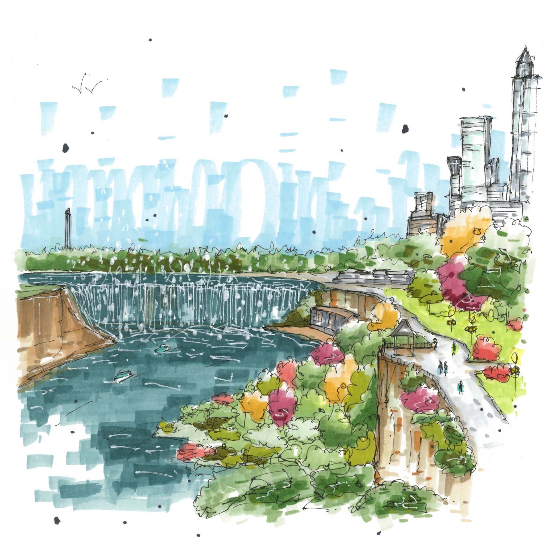 DTS0186 Niagara Falls Ontario, Canada - Downtown Coasters by Downtown Sketcher