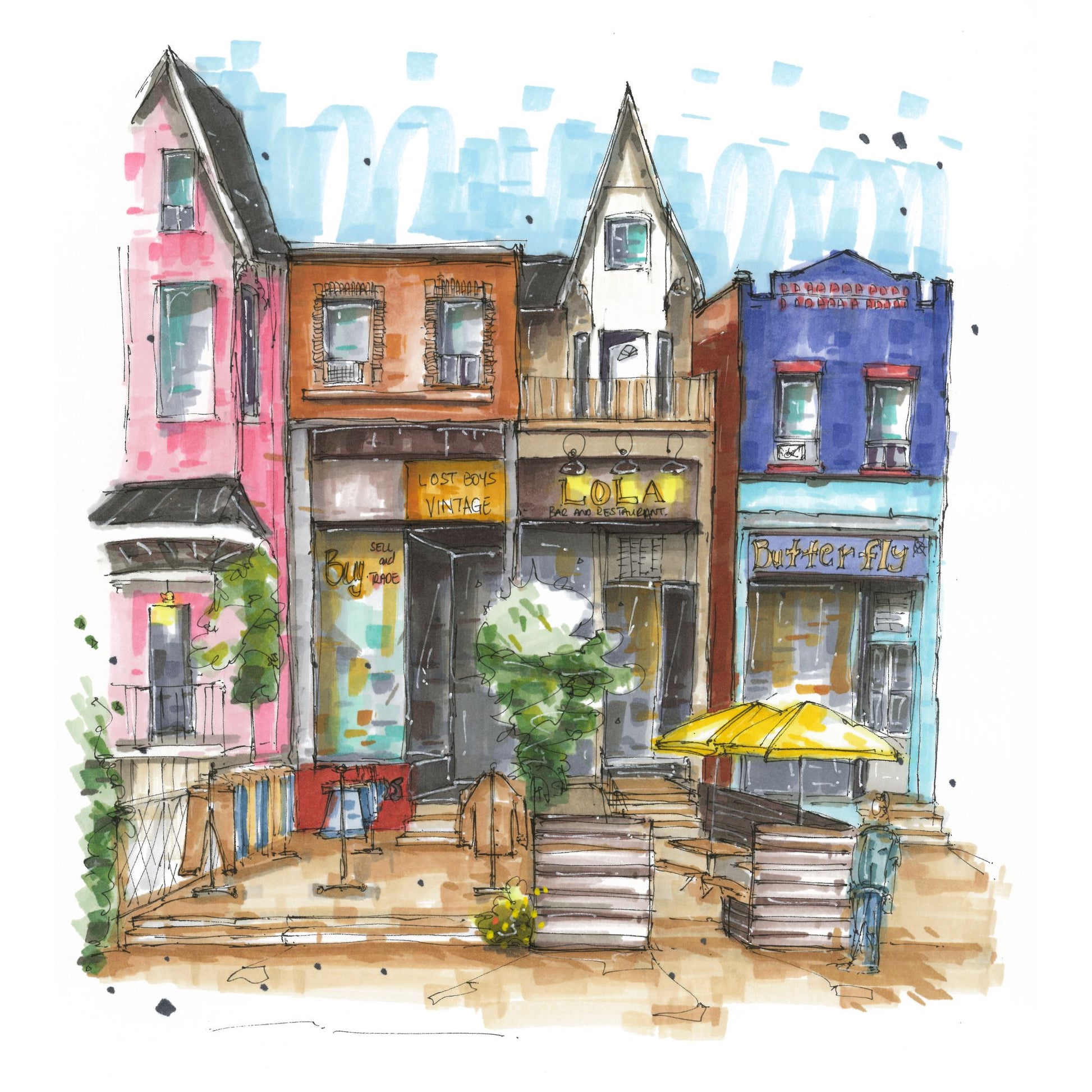 DTS0188 Kensington Market Toronto - Downtown Sketcher