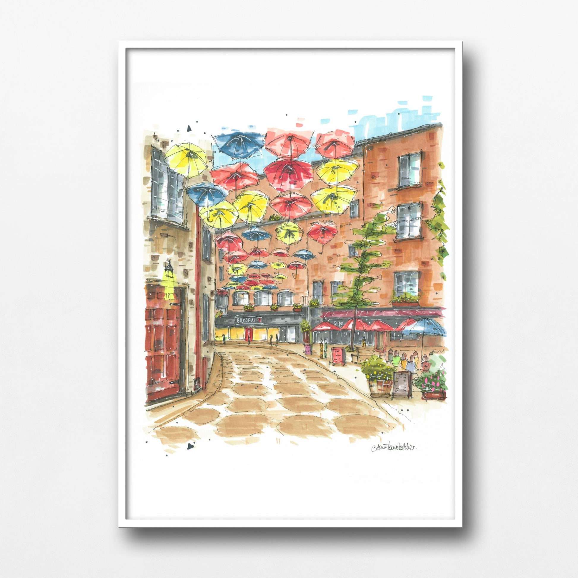 DTS0204 Umbrella Alley, Quebec City - Downtown Sketcher