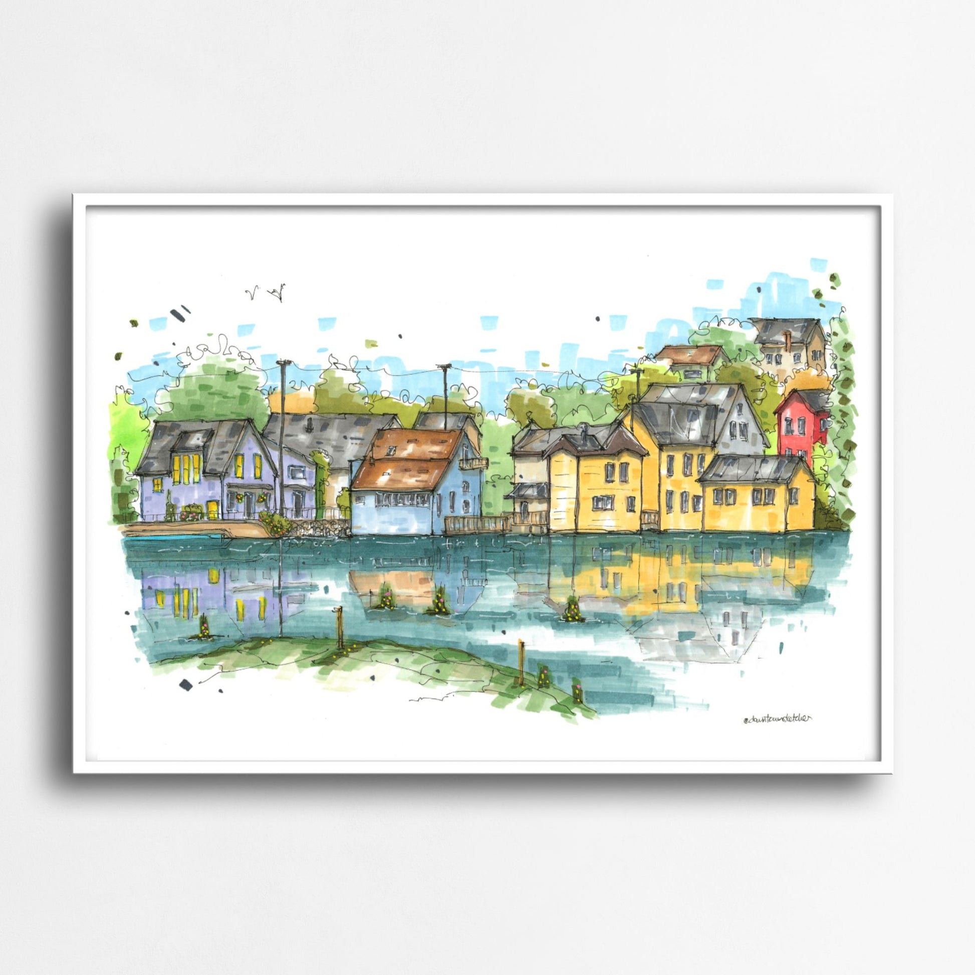 DTS0219 Bear River High Tide, Nova Scotia - Downtown Sketcher