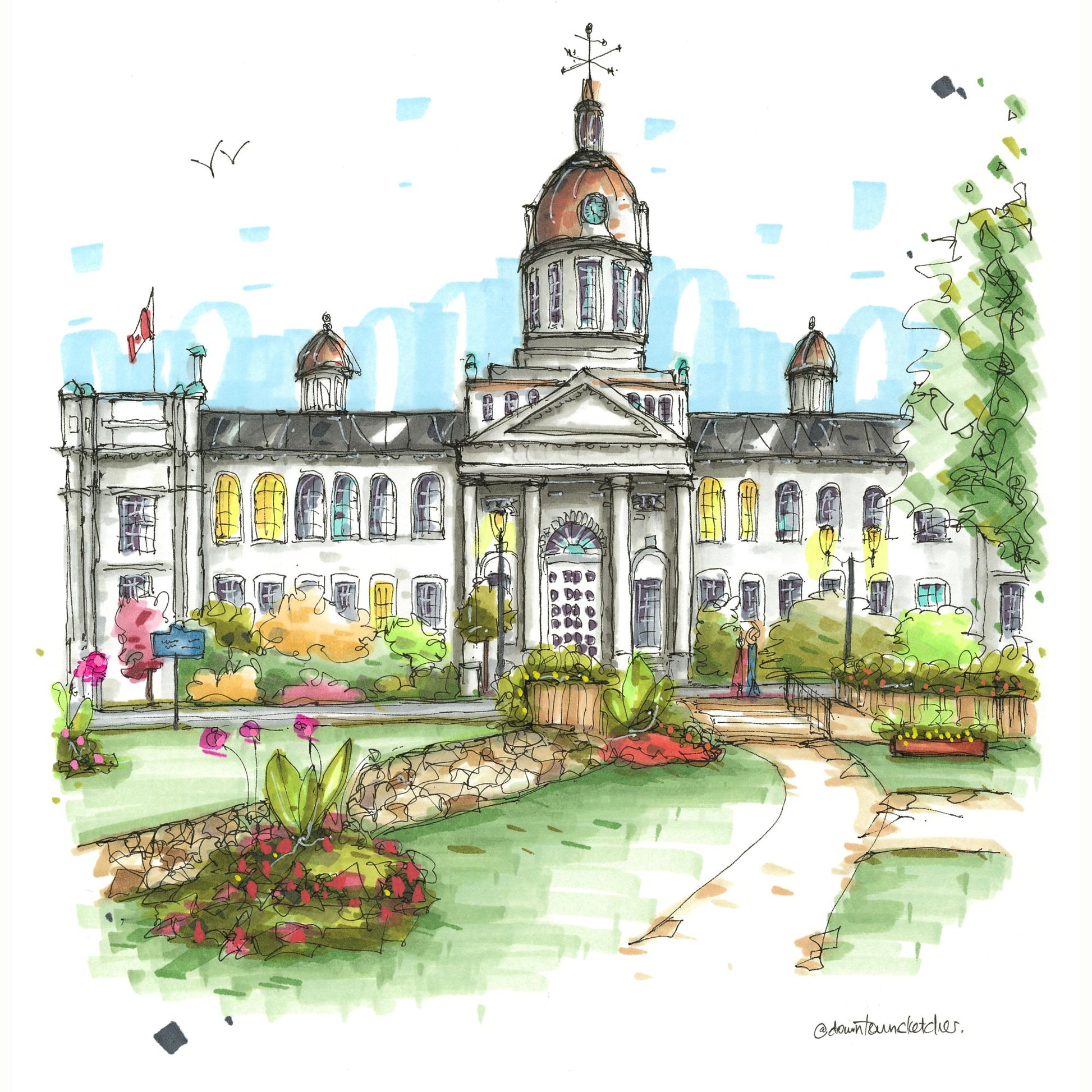 DTS0232 City Hall Kingston, Ontario - Downtown Sketcher