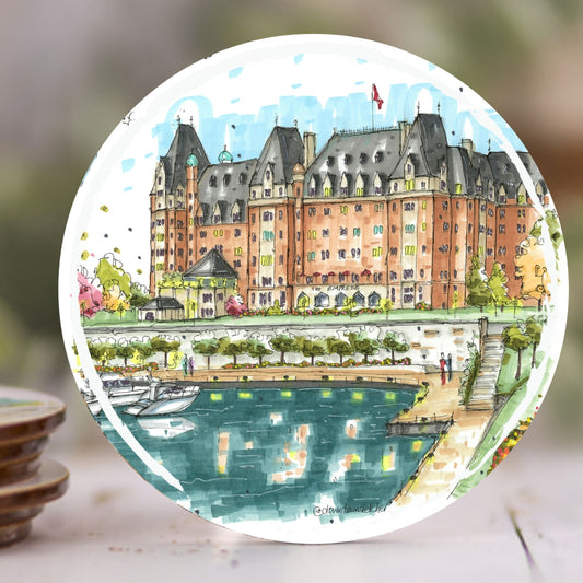 DTS0241 Empress Hotel Waterfront, Victoria - Coaster - Downtown Sketcher