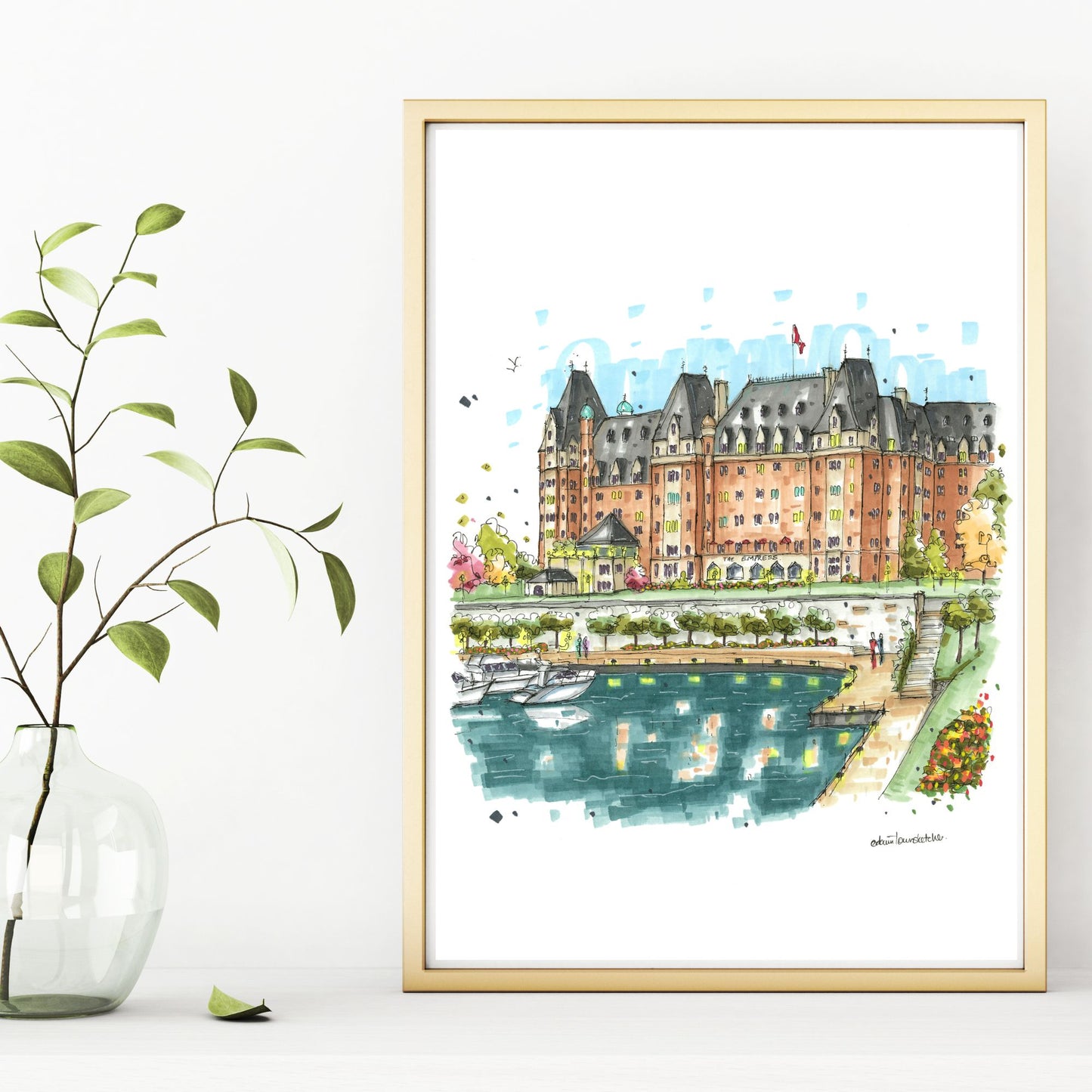 DTS0241 Empress Hotel Waterfront, Victoria - Downtown Sketcher