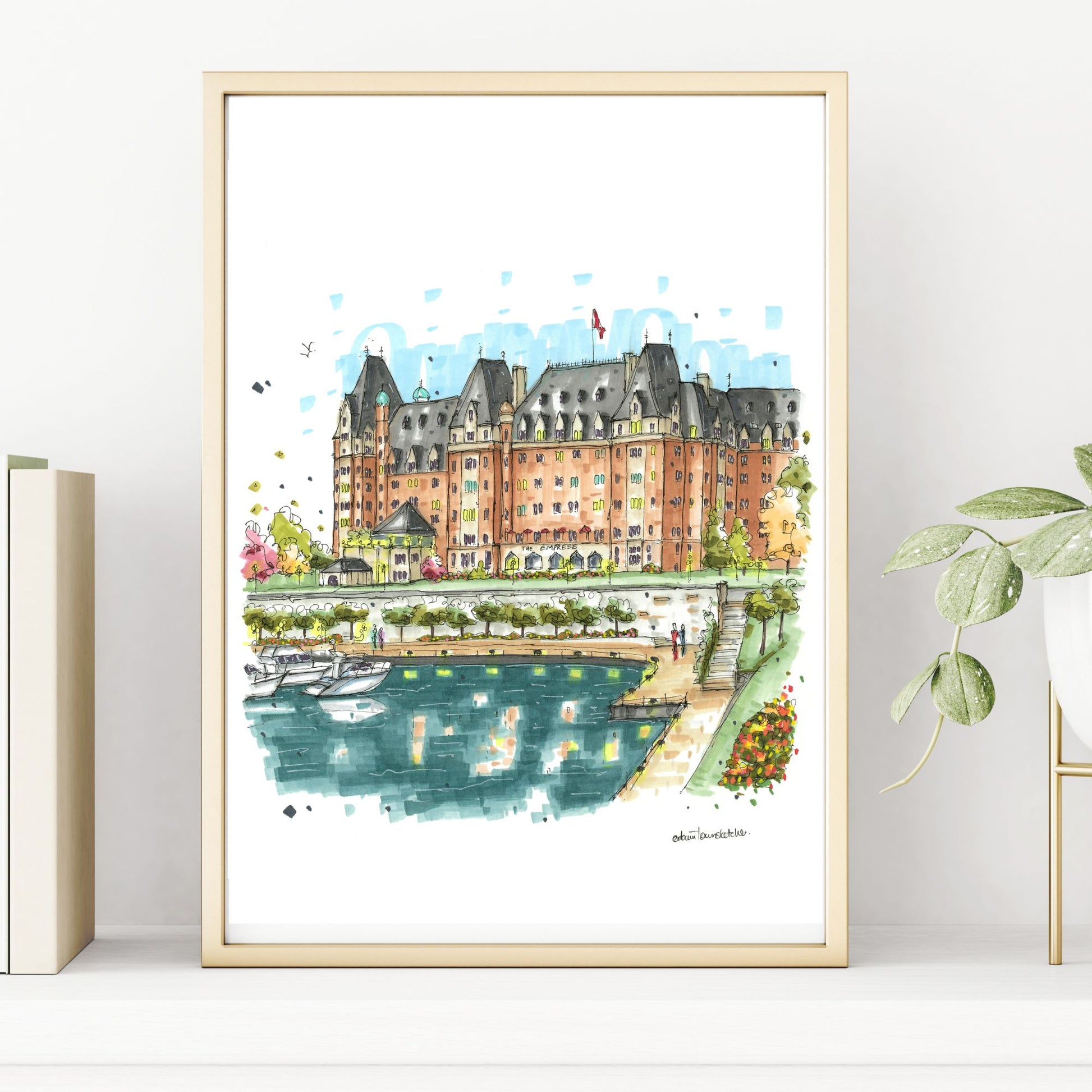 DTS0241 Empress Hotel Waterfront, Victoria - Downtown Sketcher