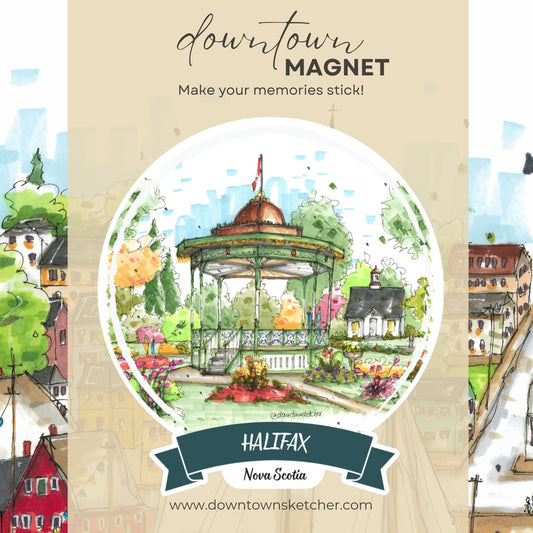DTS0242 Gazebo in the Public Gardens, Halifax - Magnet - Downtown Sketcher