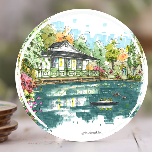 Miniature house, stream and bridge, Halifax Public Gardens - Downtown Coaster