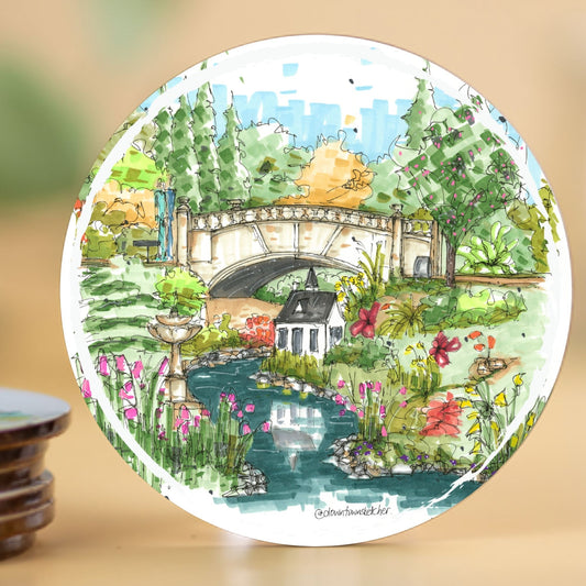 Miniature house, stream and bridge, Halifax Public Gardens - Downtown Coaster