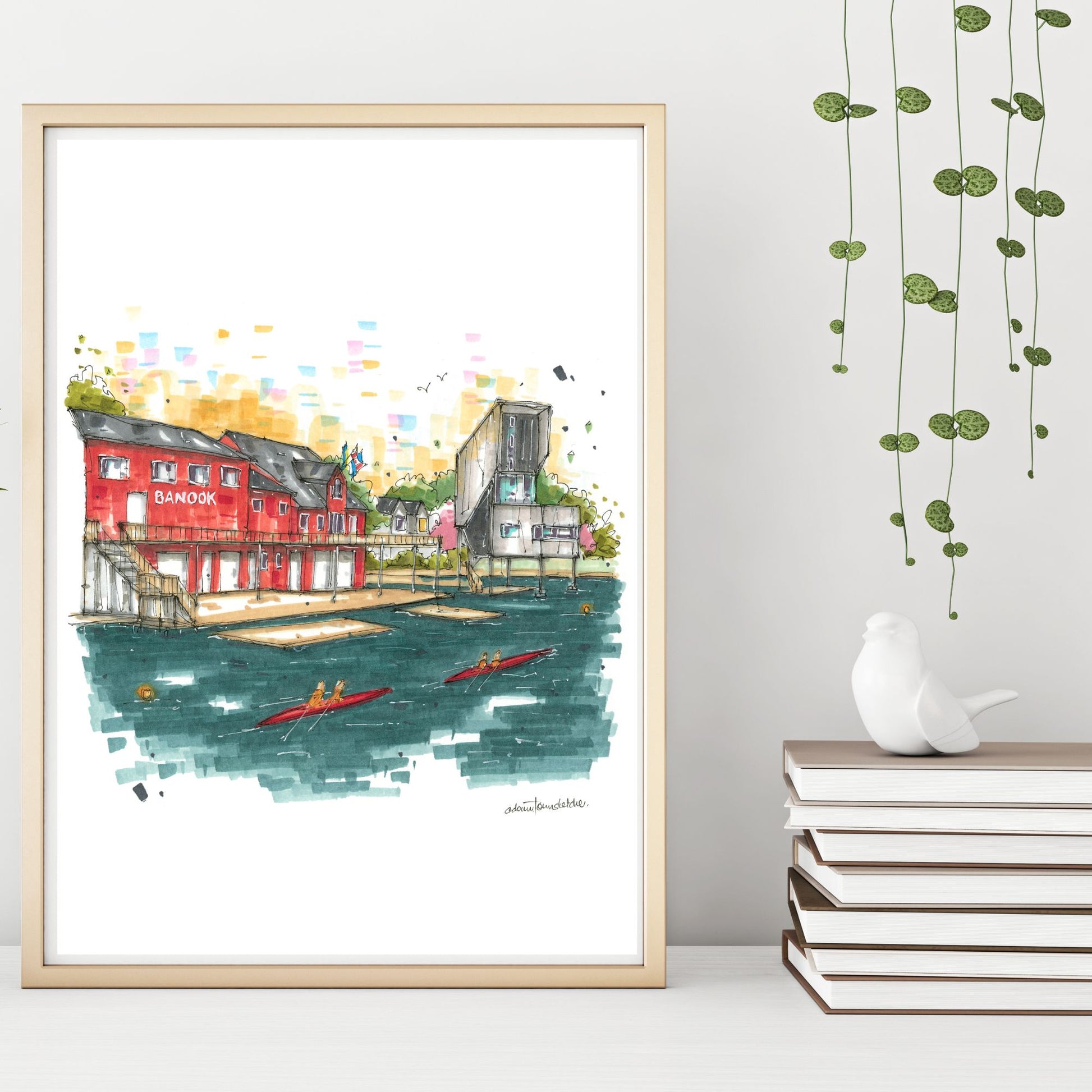 DTS0248 Judges Tower Lake Banook, Dartmouth - Downtown Sketcher