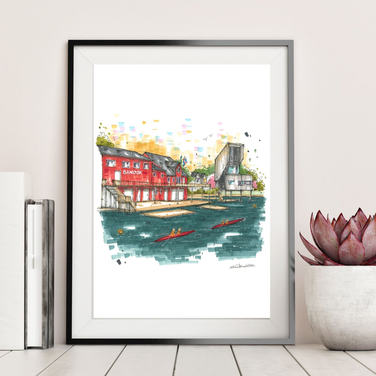 DTS0248 Judges Tower Lake Banook, Dartmouth - Downtown Sketcher