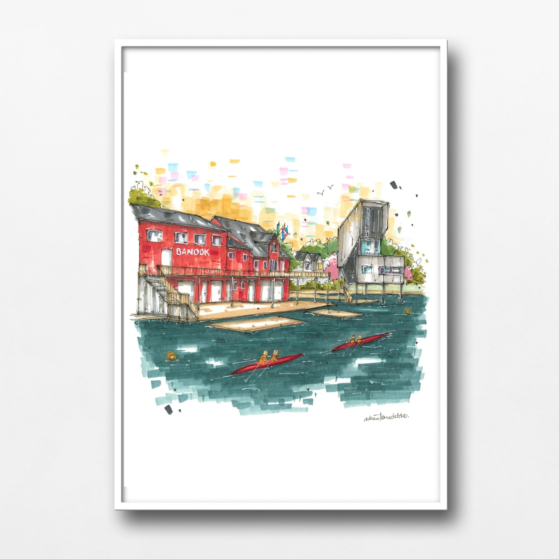 DTS0248 Judges Tower Lake Banook, Dartmouth - Downtown Sketcher