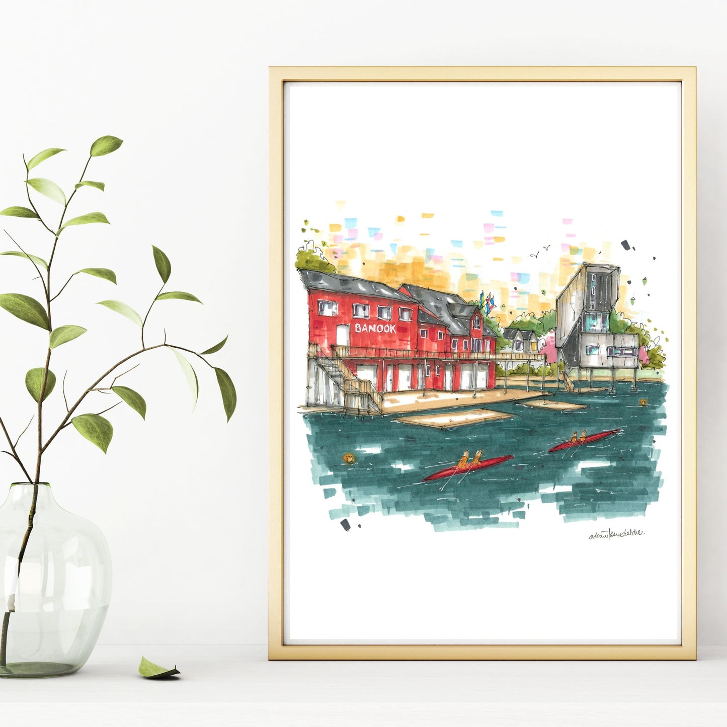 DTS0248 Judges Tower Lake Banook, Dartmouth - Downtown Sketcher