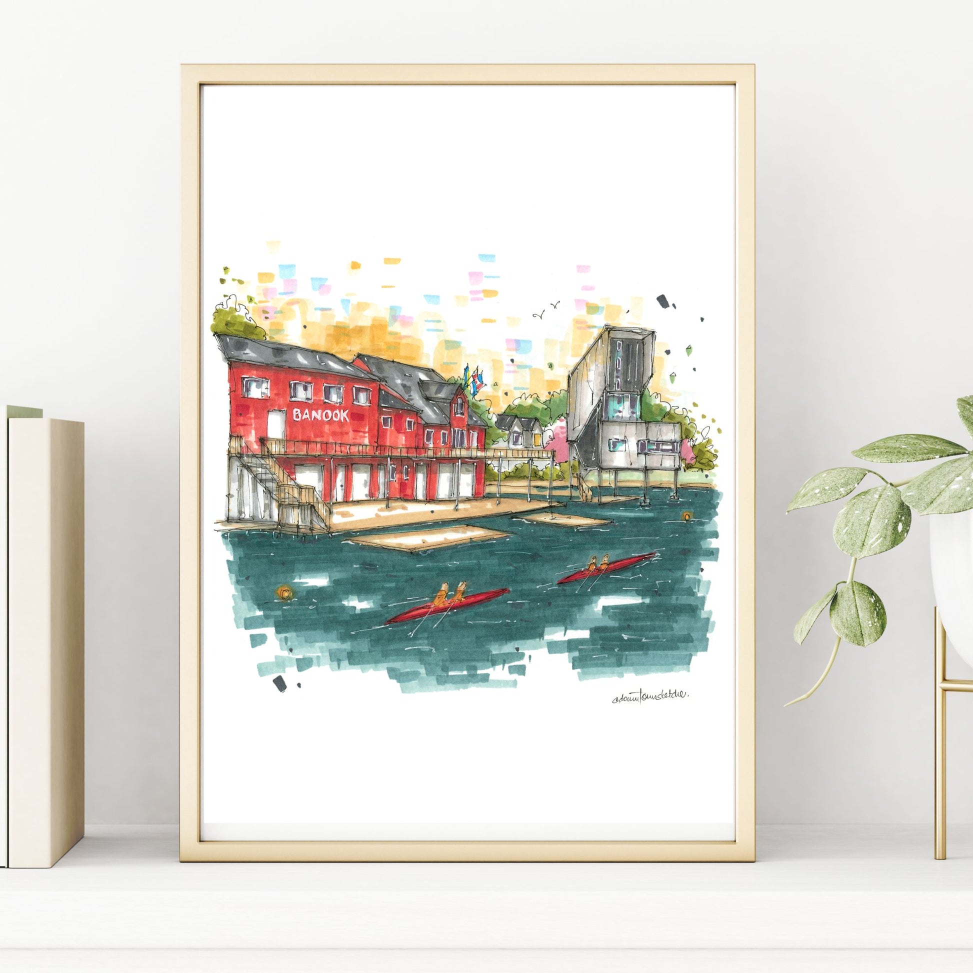 DTS0248 Judges Tower Lake Banook, Dartmouth - Downtown Sketcher