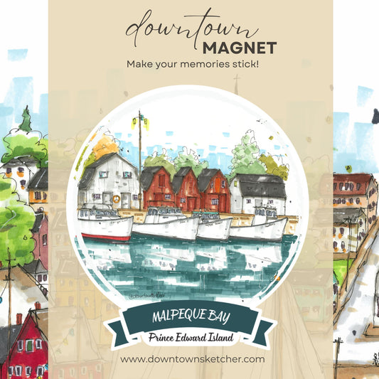 DTS0258 Malpeque Bay, Prince Edward Island - Magnet - Downtown Sketcher
