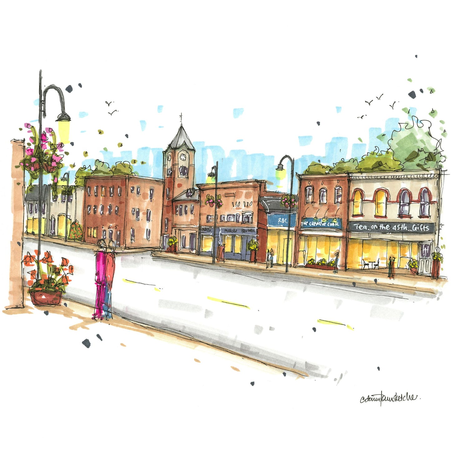 DTS0261 Manitoba Street in Bracebridge, Ontario - Downtown Sketcher