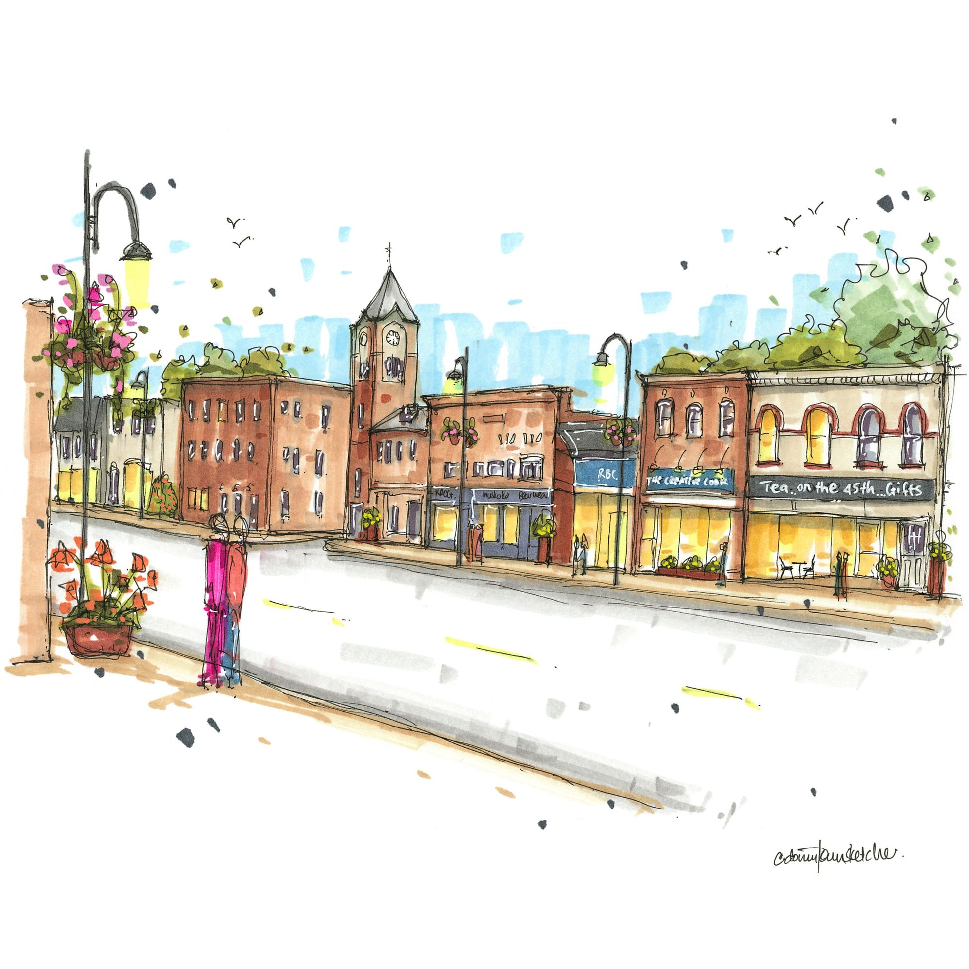 DTS0261 Manitoba Street in Bracebridge, Ontario - Downtown Sketcher